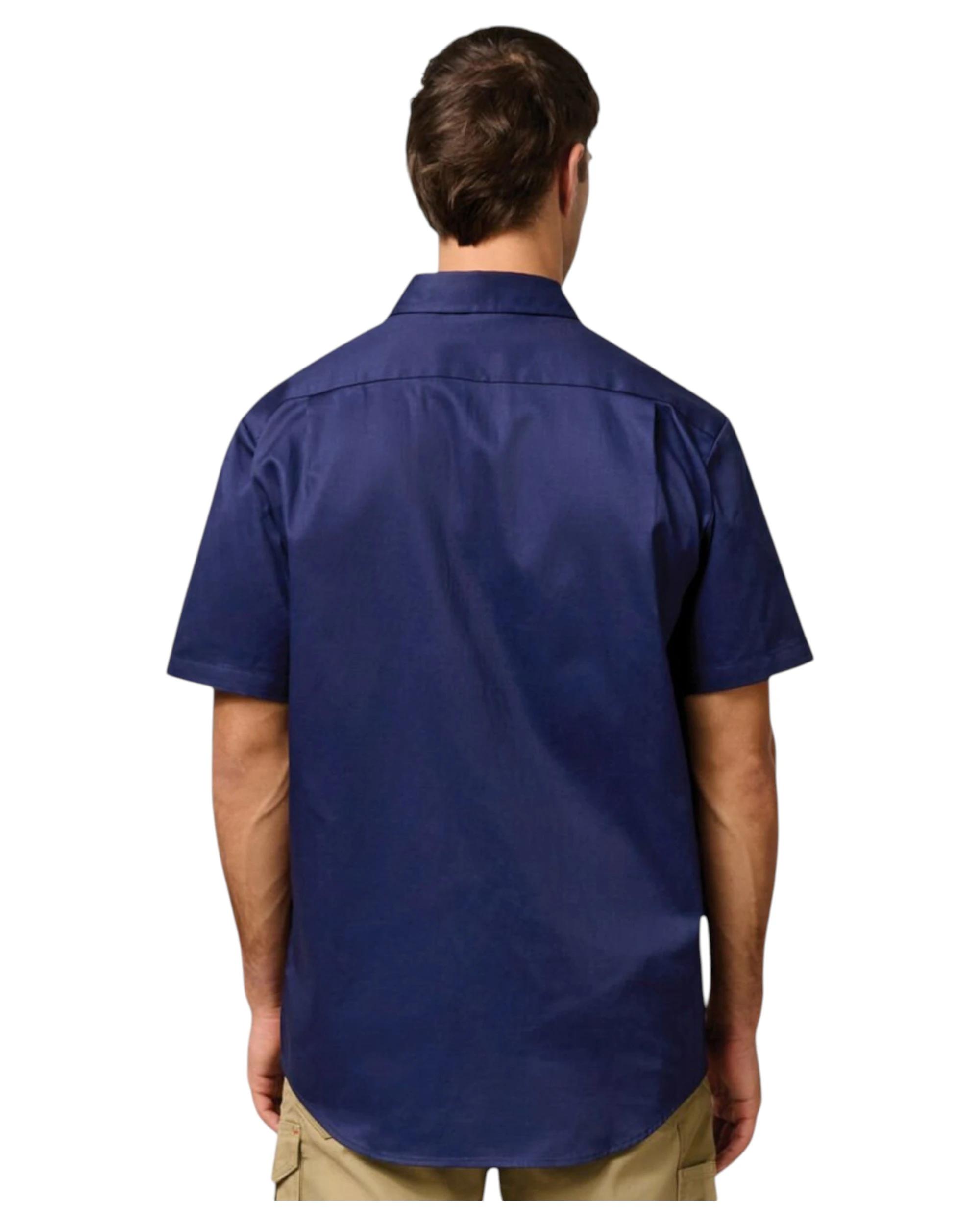 2 Hard Yakka 2 Pack Mens Short Sleeve Lightweight Drill Ventilated Shirt NAVY, 2 of 6