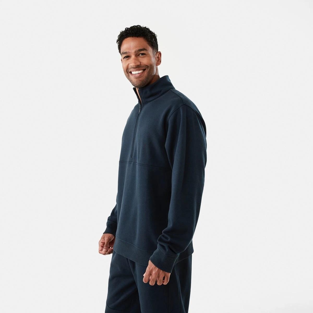2 Active Mens Half Zip Pullover Shade Navy, 2 of 6