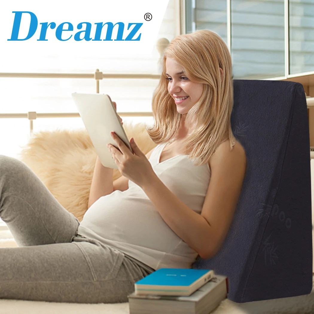 7 Dreamz Cool Gel Memory Foam Bed Wedge Pillow Cushion Neck Back Support Sleep With Cover, 7 of 10