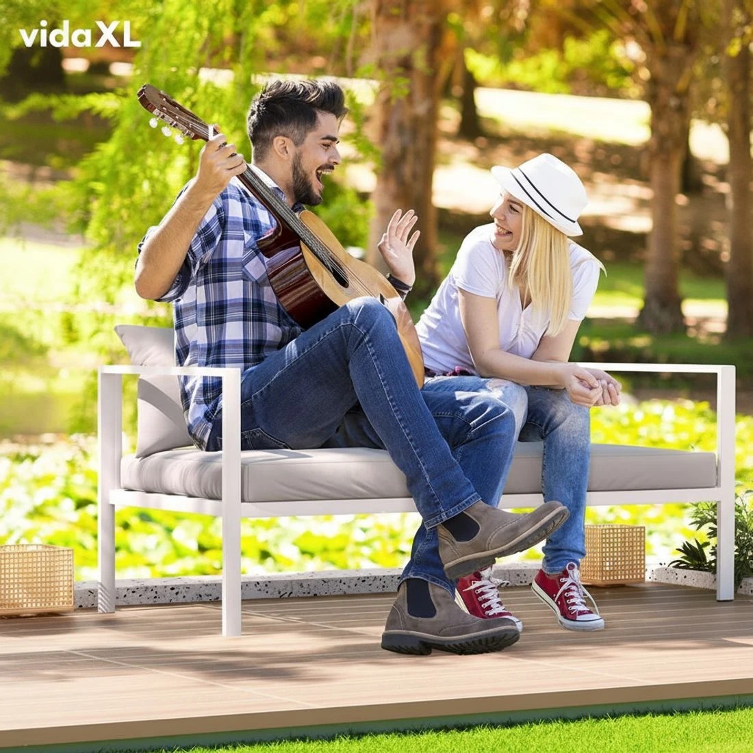 5 Gardeon 4 Seater Outdoor Sofa Set Aluminium Lounge Setting - White, 5 of 6