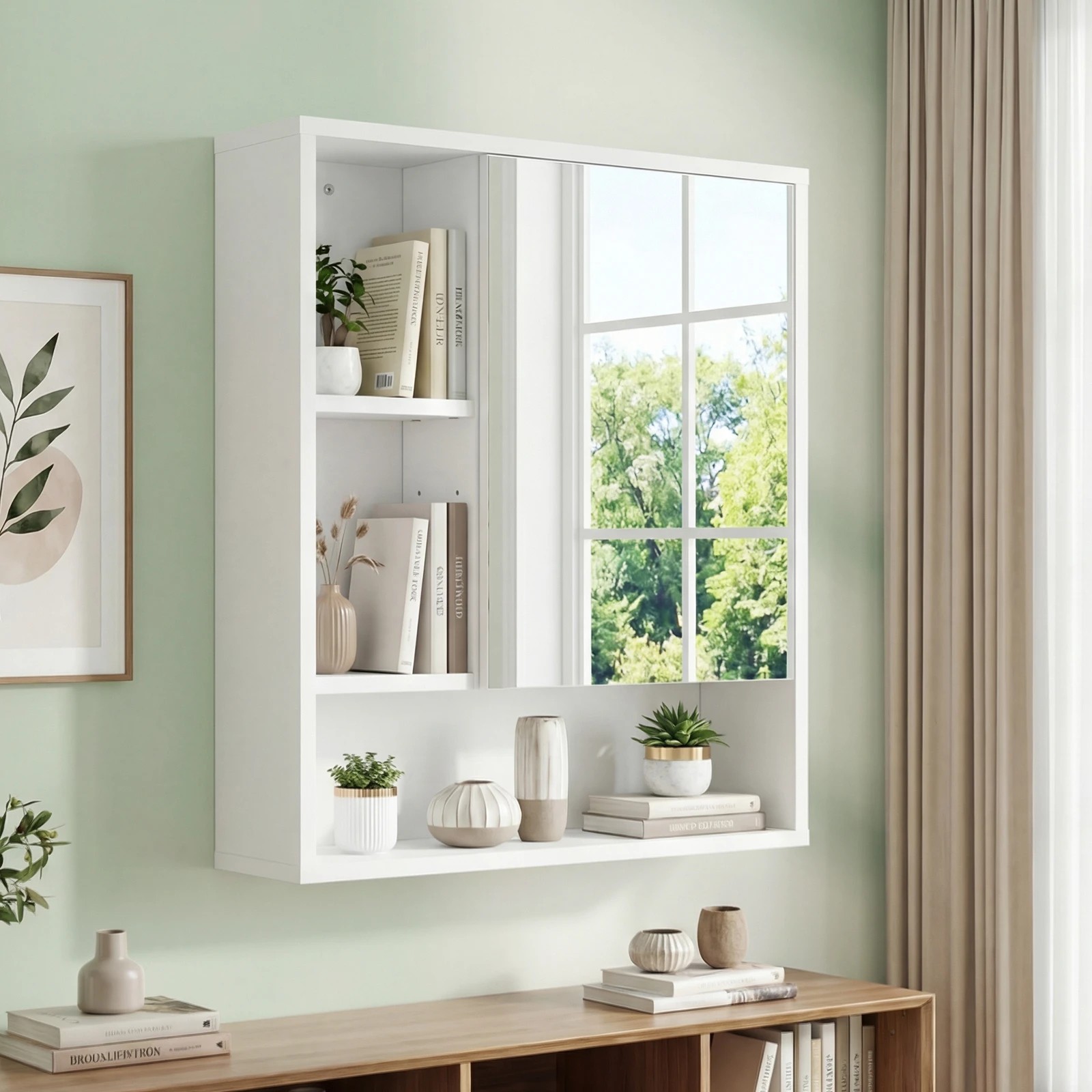 5 Costway Wall Mounted Bathroom Cabinet Medicine Storage Organizer, 5 of 7