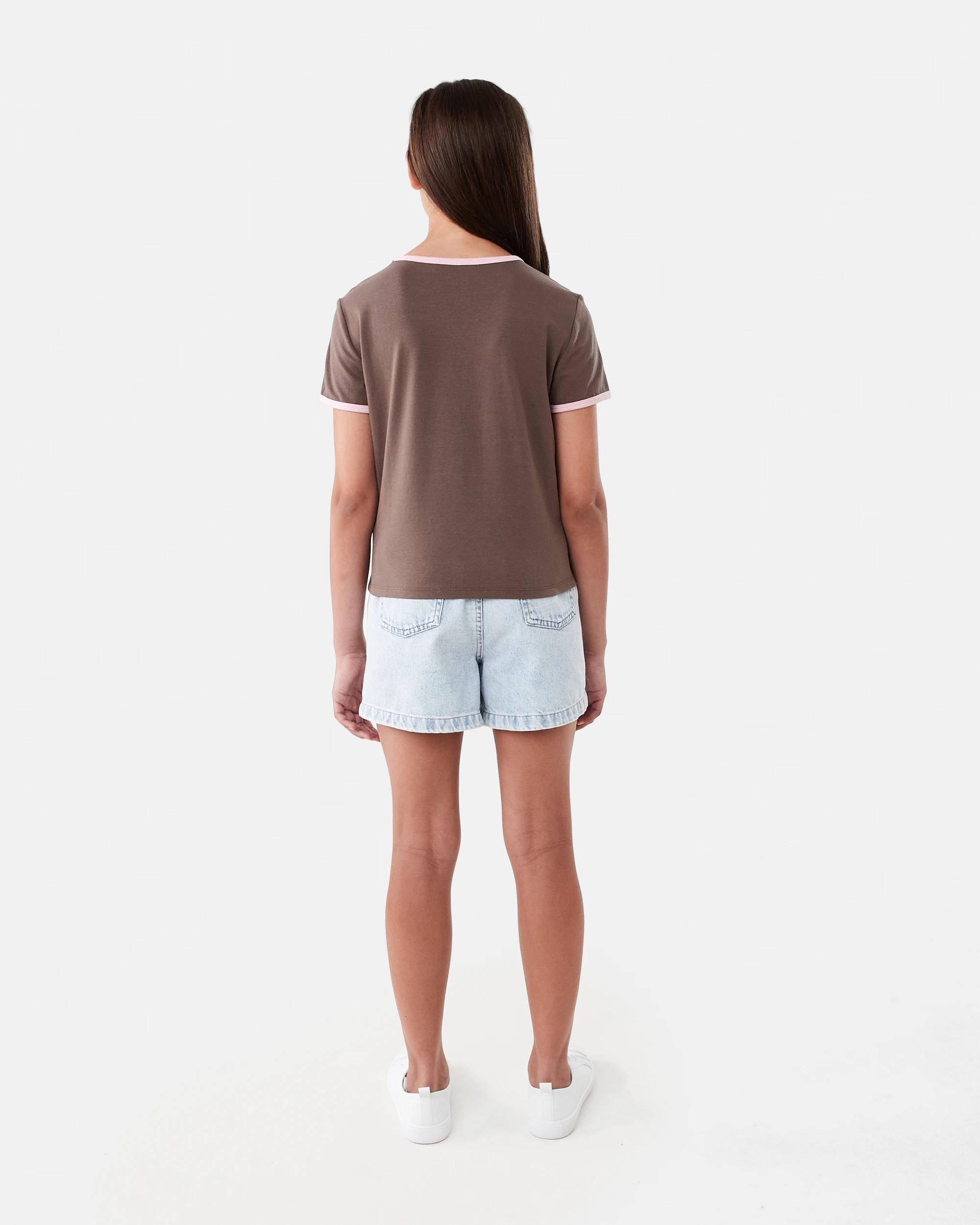 7 Short Sleeve Ringer T-shirt Brn Ny, 7 of 7