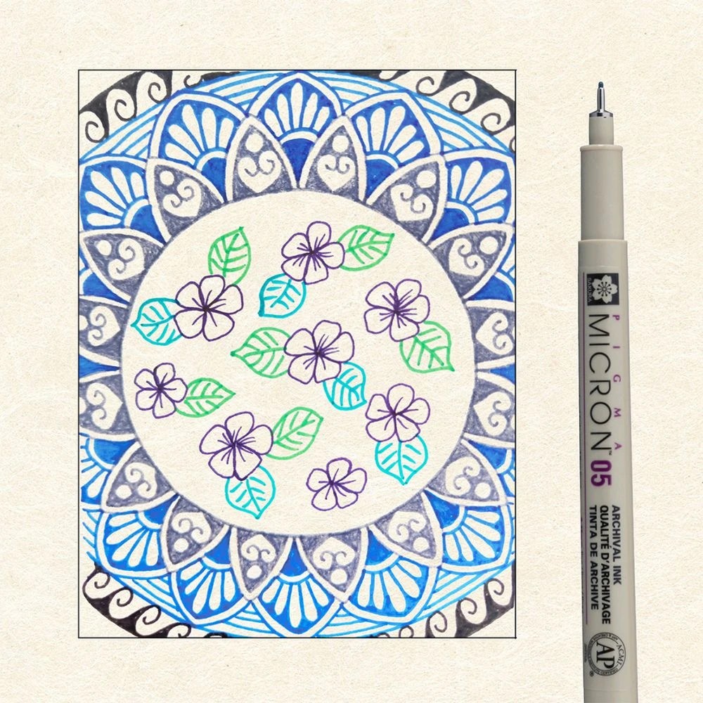 3 Sakura Pigma Micron Fineliners 0.45mm Cool Colours 6 Pack, 3 of 4