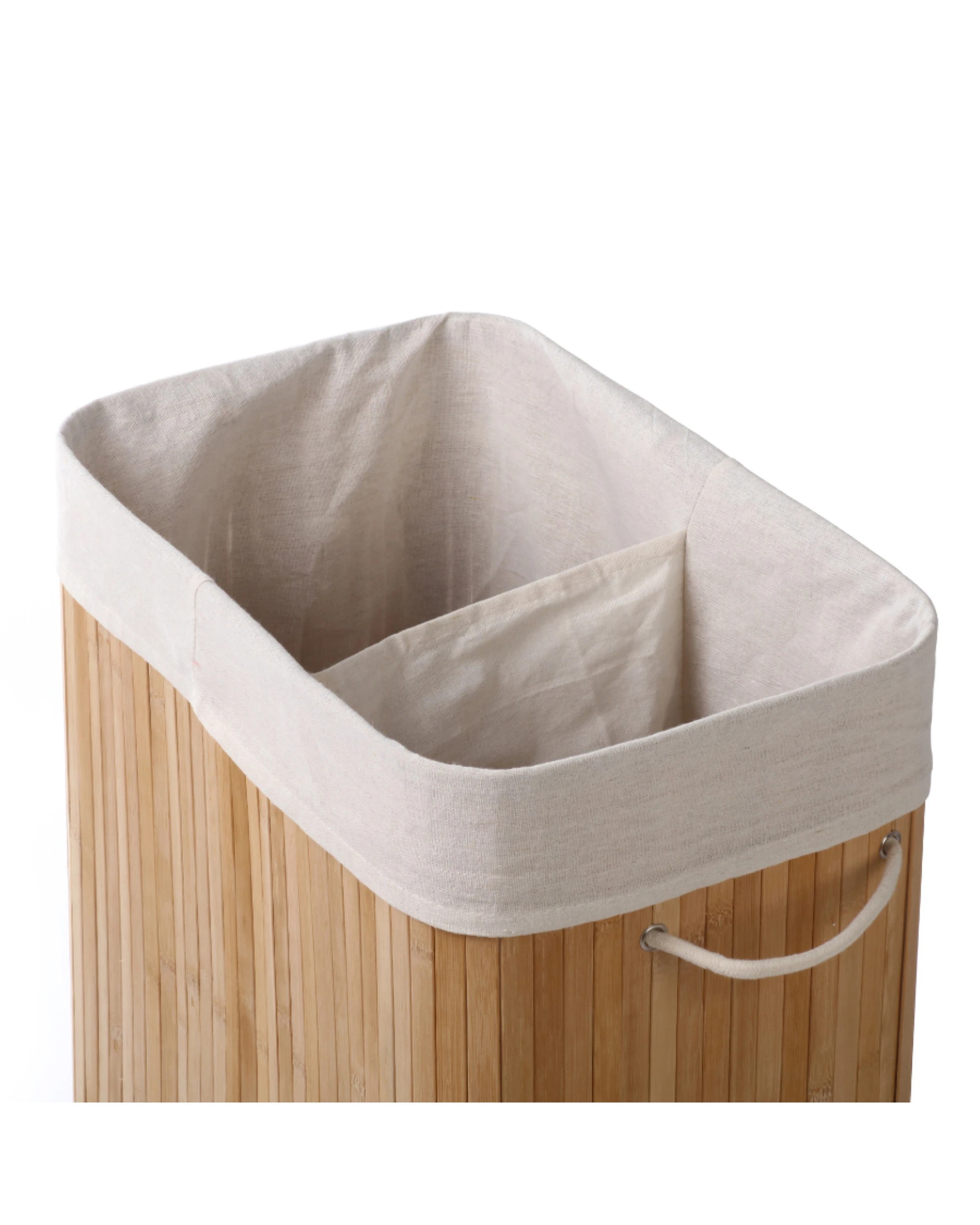 4 Sherwood Home Extra Large Rectangular Foldable Bamboo Laundry Hamper - 2 Sided - Natural, 4 of 10