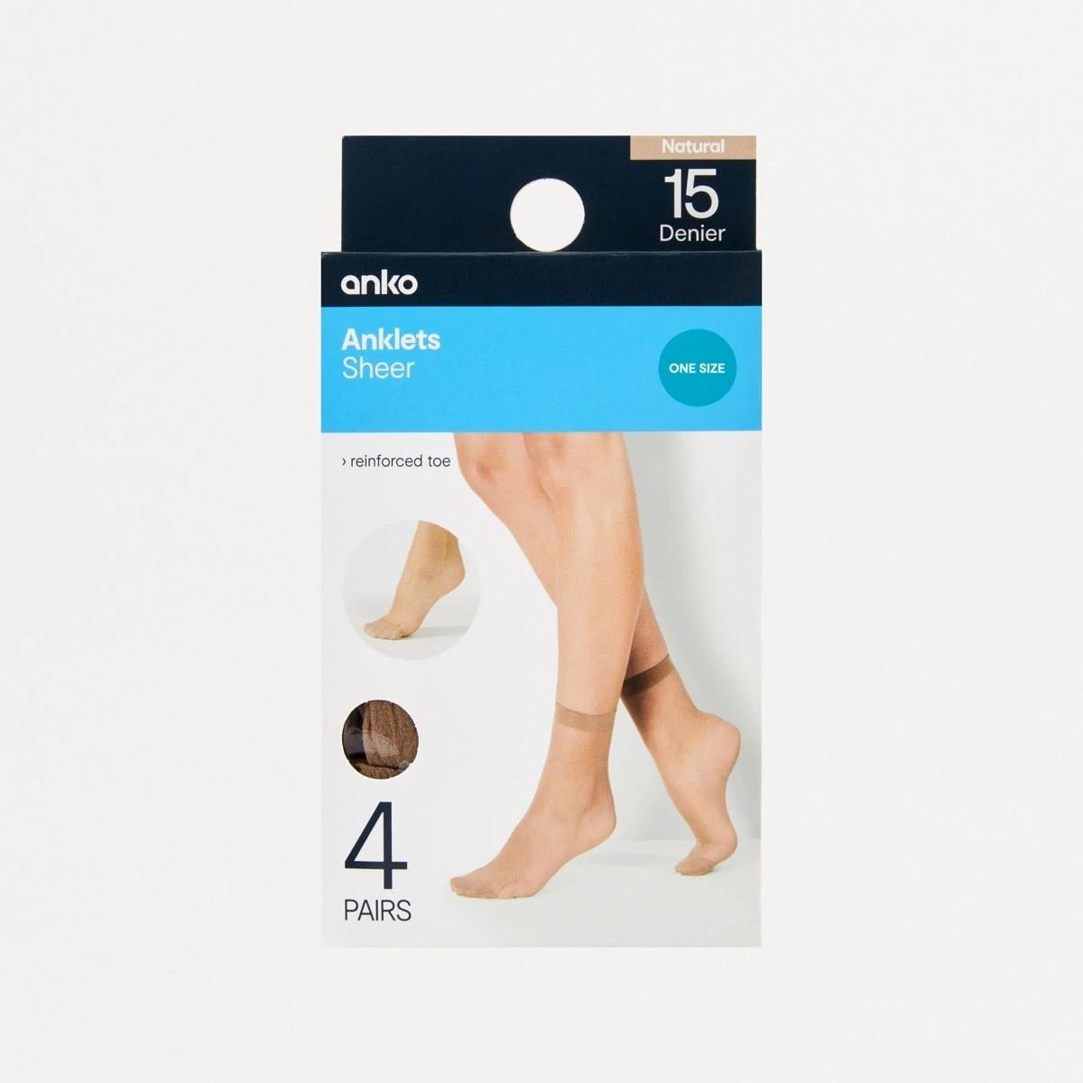 3 4 Pack Ankle High Pantyhose NATURAL HOISERY, 3 of 3