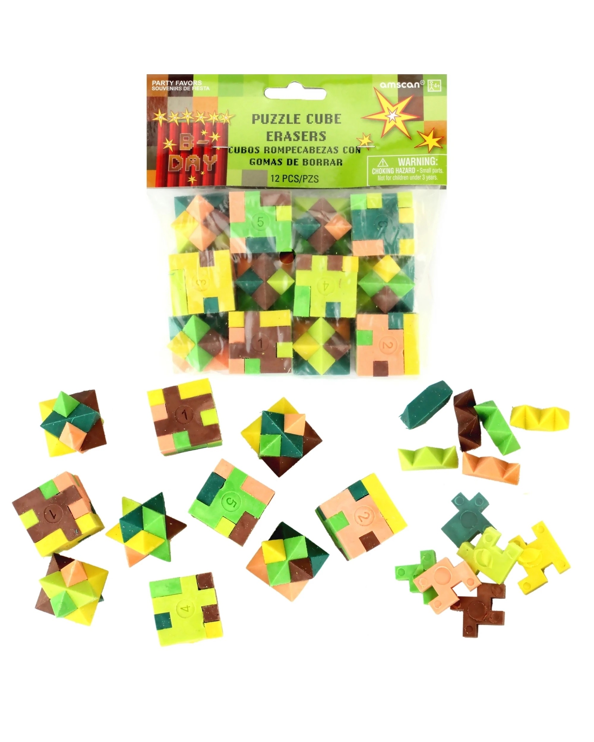 1 Anagram TNT Party Puzzle Cube Erasers Pack of 12, 1 of 1
