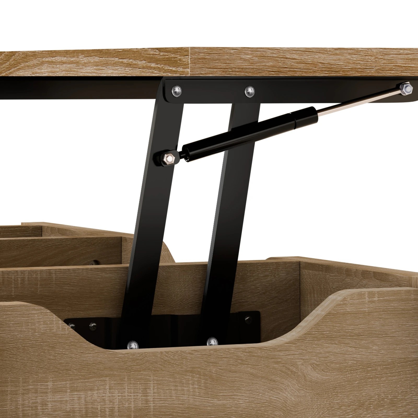 5 Alfordson Coffee Table Lift Up Top Laptop Desk Hidden Storage Shelf - Oak, 5 of 10