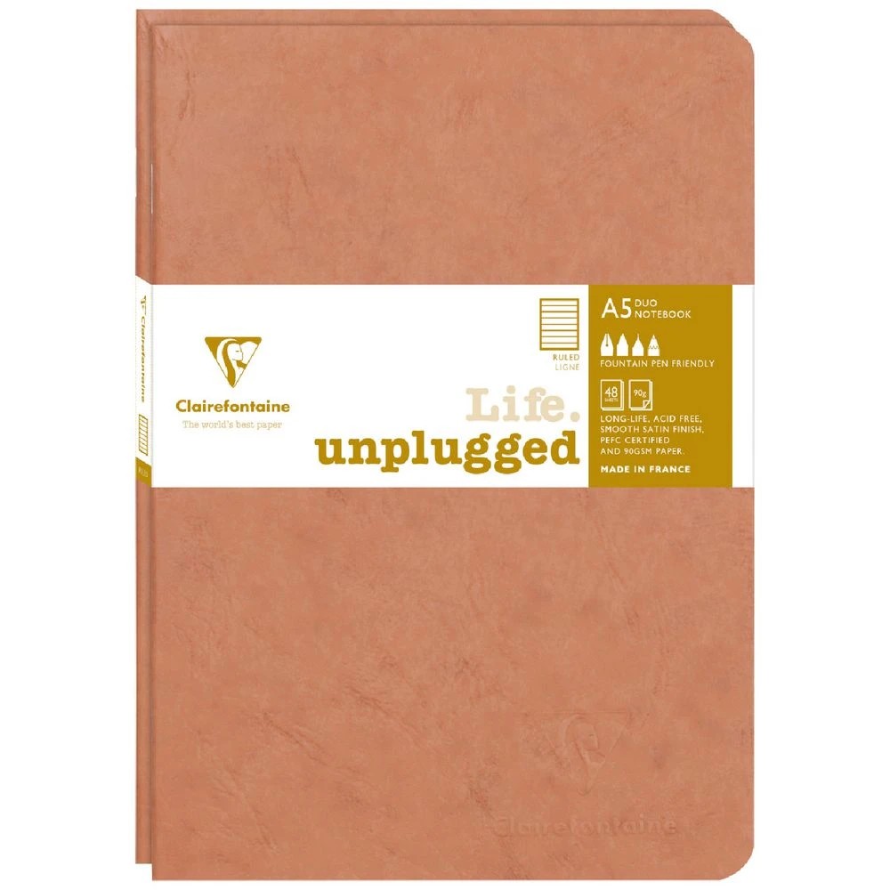 1 Clairefontaine My Essentials A5 Notebook Ruled 2 Pack Brown, 1 of 5
