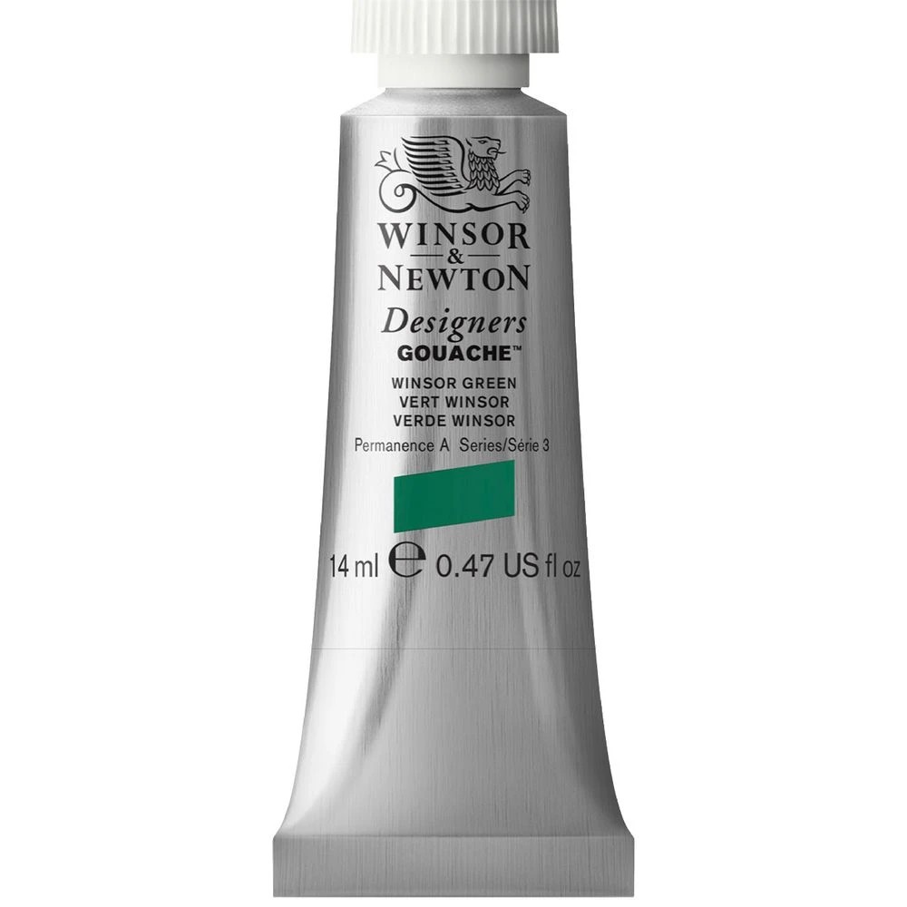 1 Winsor & Newton Designers Gouache 14mL Winsor Green S3, 1 of 1