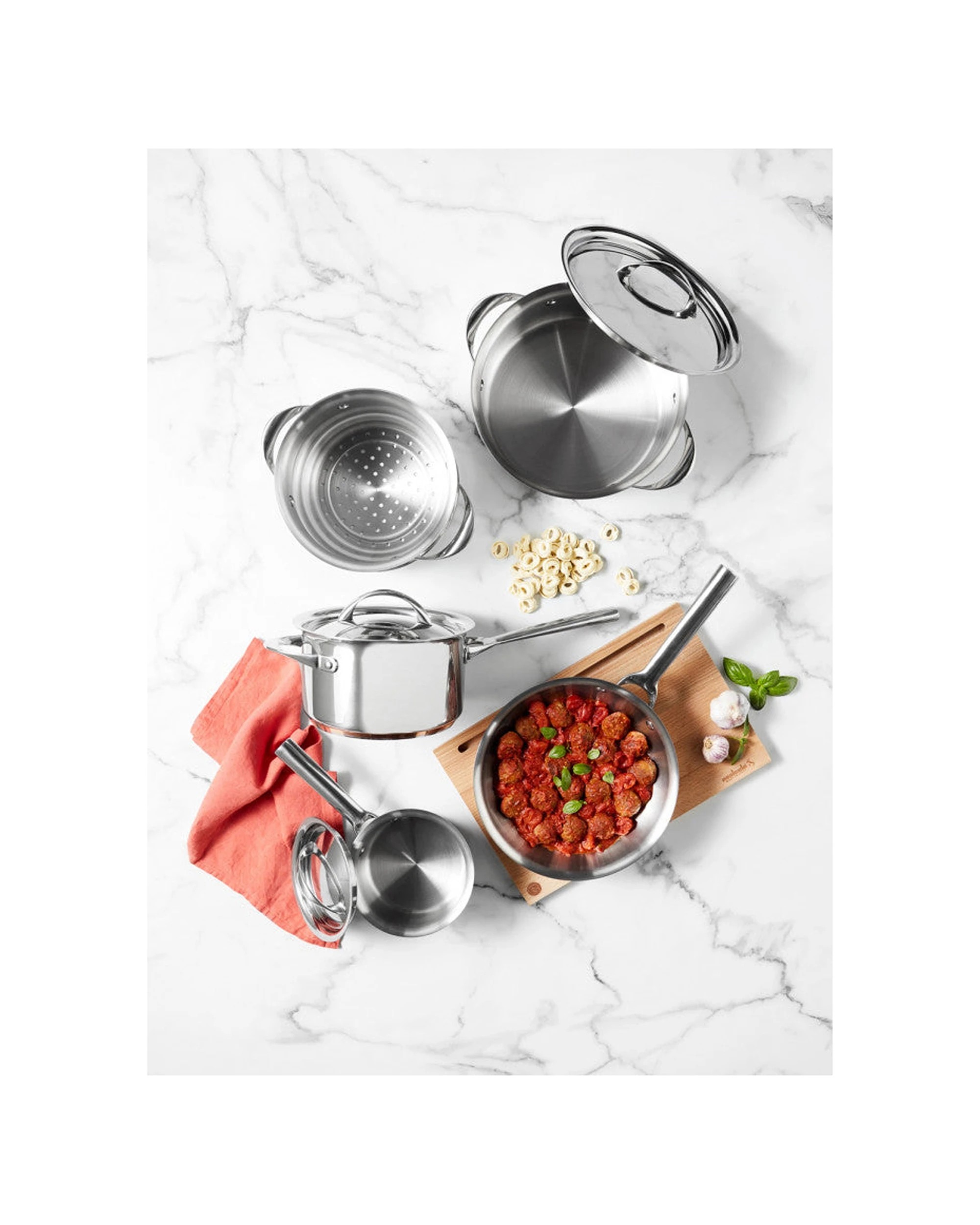 2 Essteele 5pc Per Vita Milkpan/Saucepan/Stockpot/Skillet/Steamer Cookware Set - Silver, 2 of 4