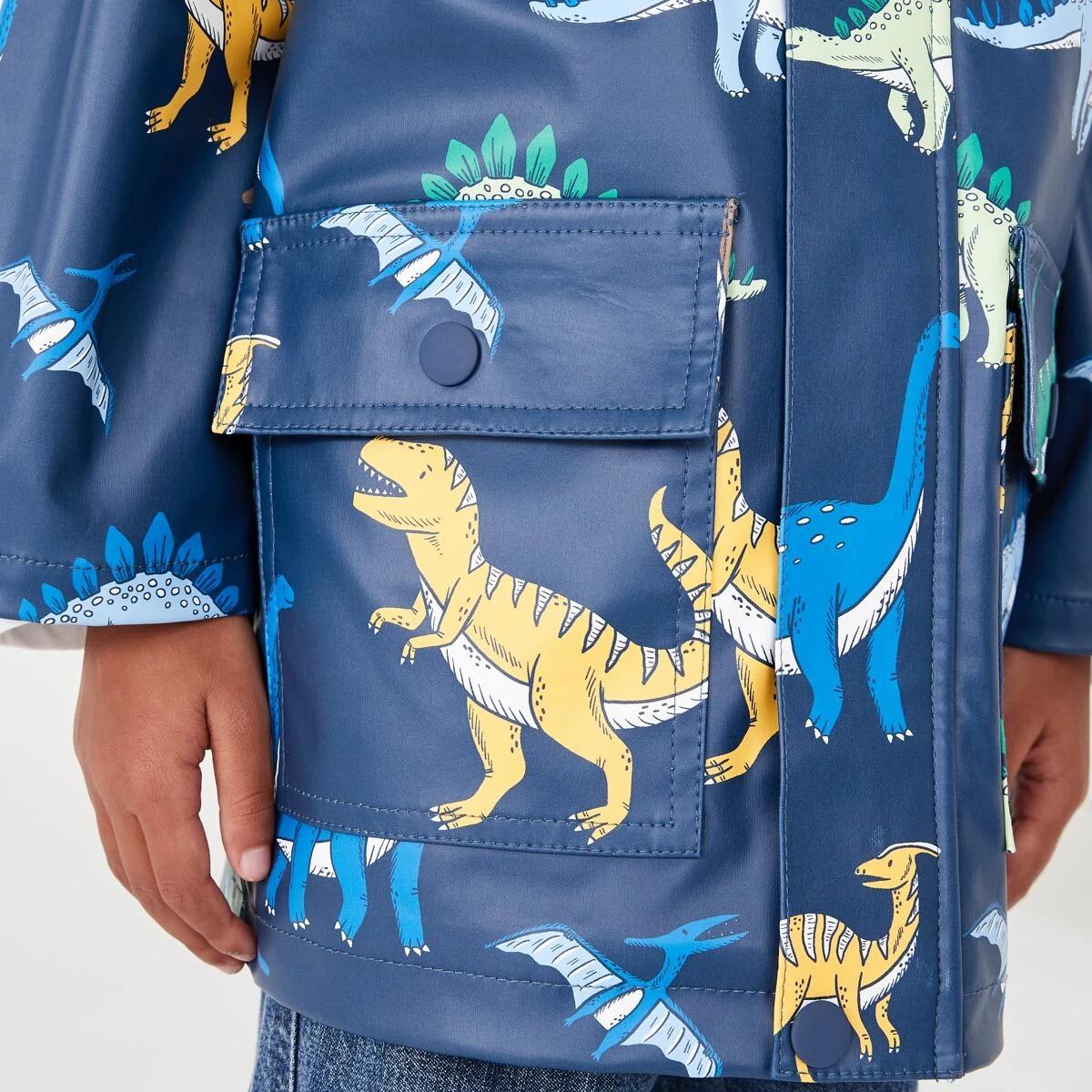 6 Printed Rain Jacket Blu Dino, 6 of 10