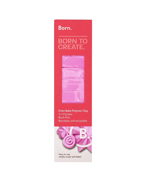 Born Oven Bake Polymer Clay Blush Pink 3 Pack