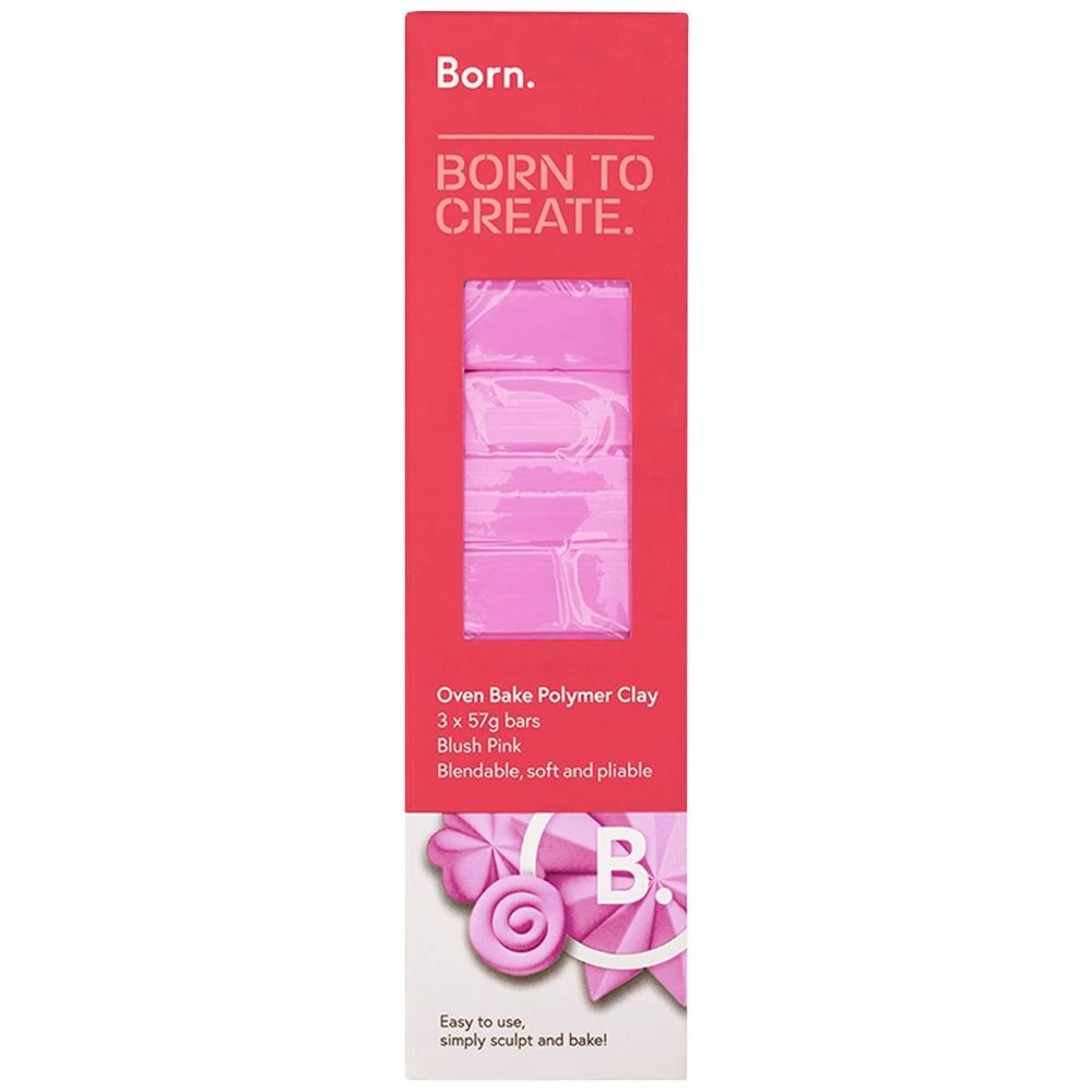 1 Born Oven Bake Polymer Clay Blush Pink 3 Pack, 1 of 4
