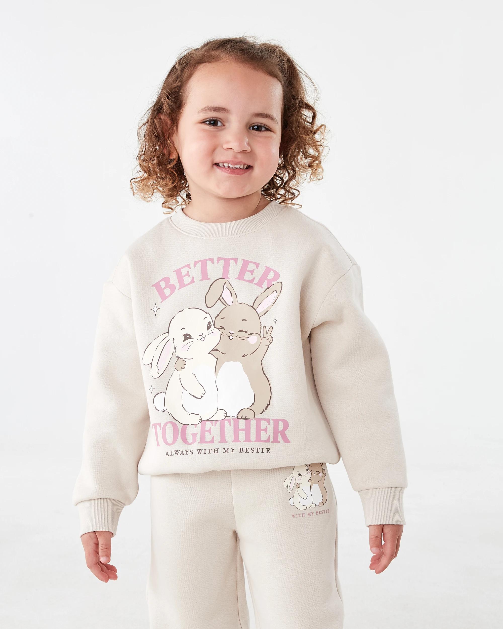 1 Print Crew Sweater Bge Bunny, 1 of 8