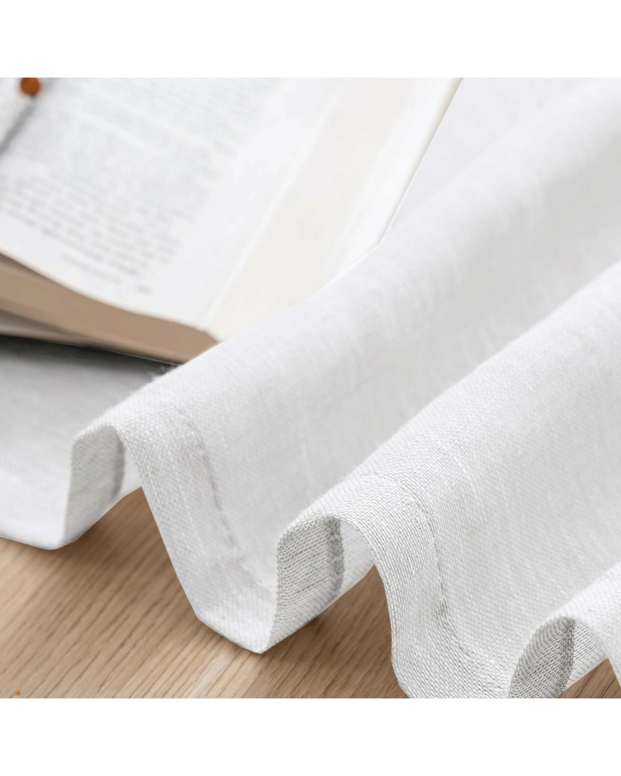 4 Smarcute Faux Linen Semi-sheer Grommet Curtain - 2X 132x213cm - White, 4 of 5