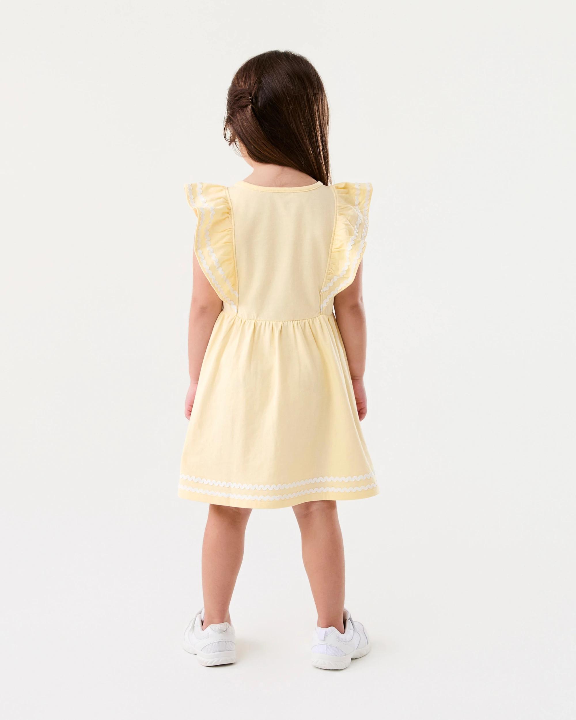 8 Frill Sleeve Dress Fln Yellow, 8 of 8