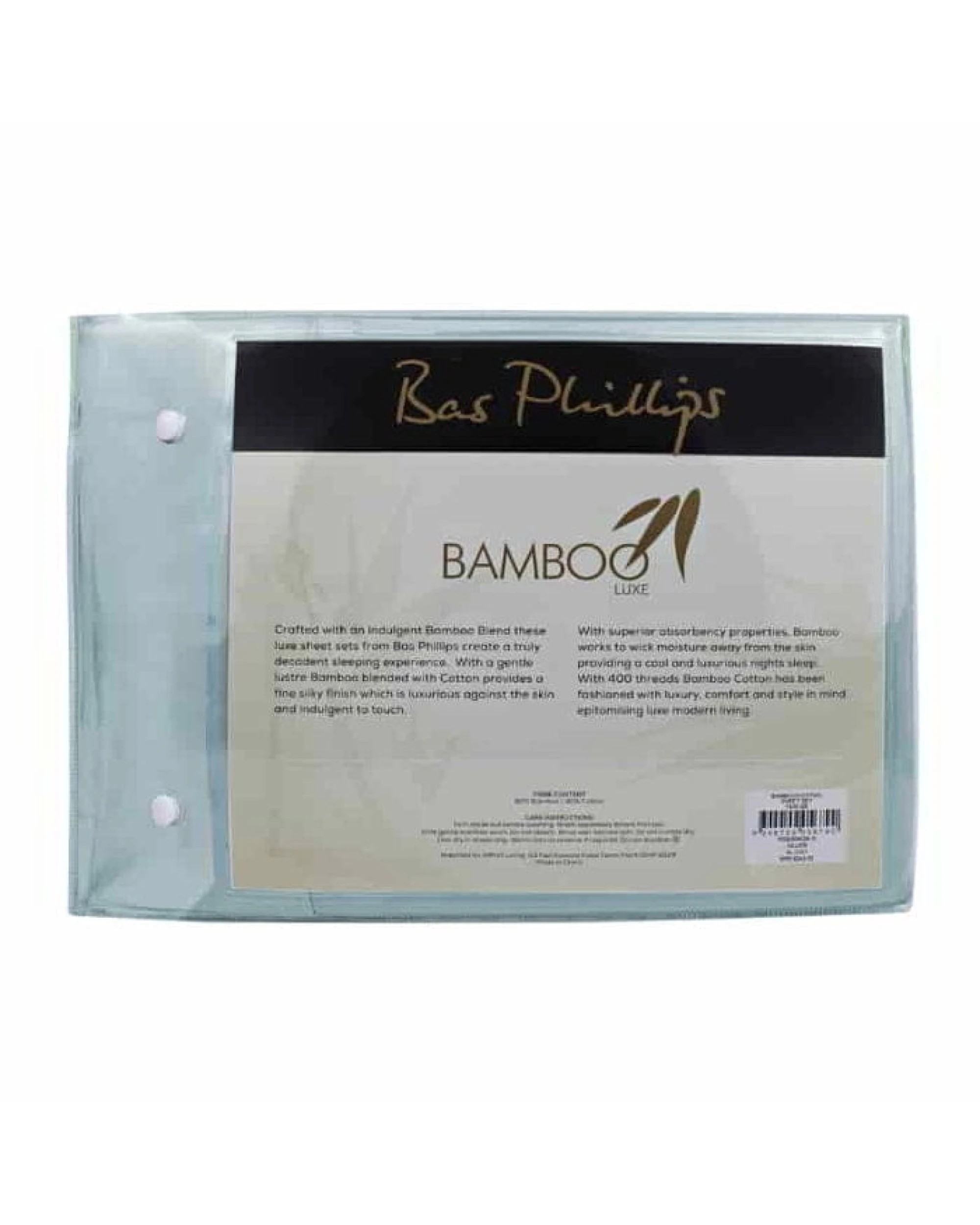 4 Bas Phillips Bamboo & Cotton 400Tc Blend Sheet Set - Queen Bed - Blue, 4 of 4