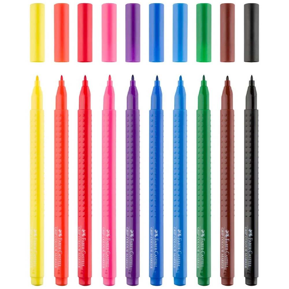 3 Faber-Castell Grip Triangular Coloured Markers 10 Pack, 3 of 5