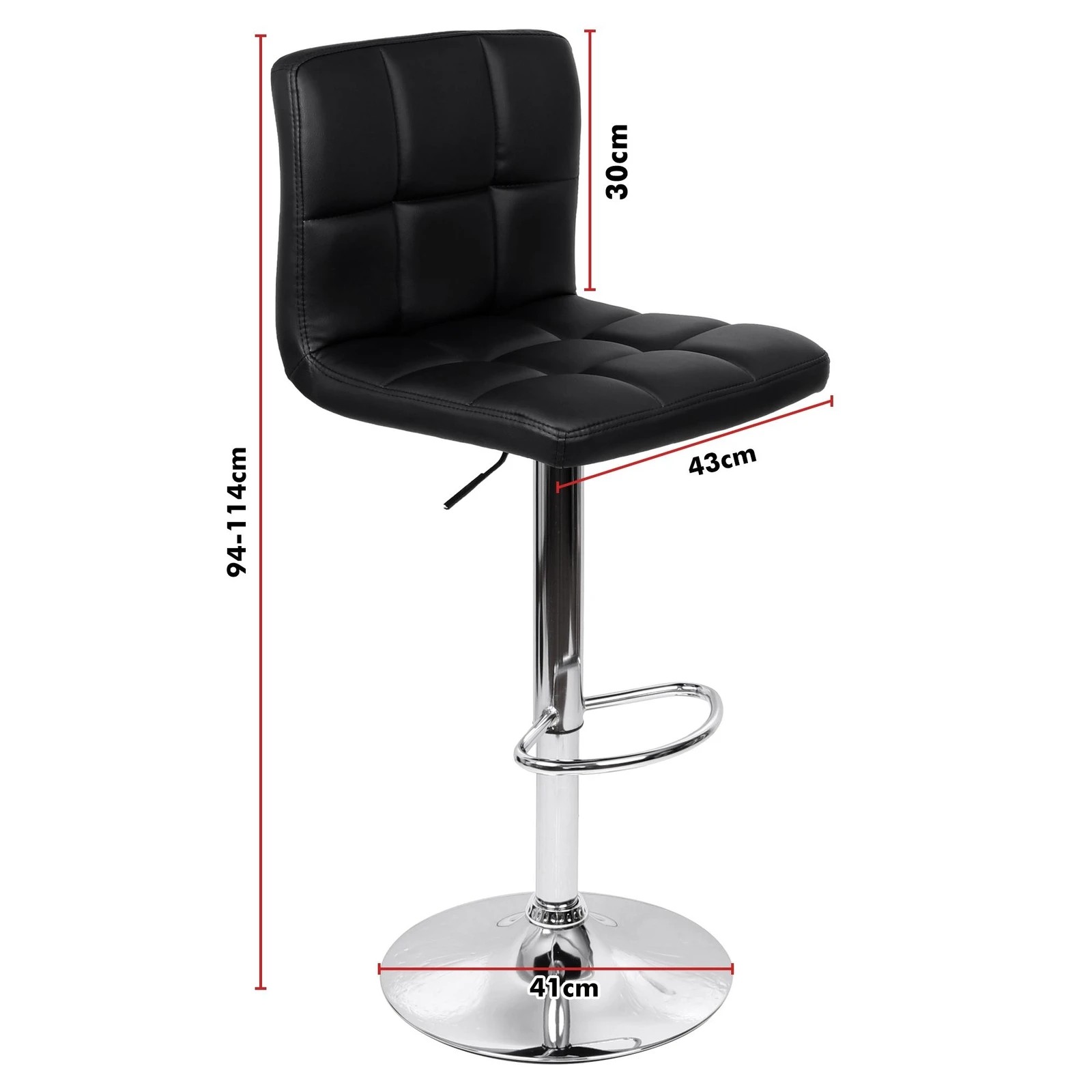 8 Alfordson 4x Bar Stools Ralph Kitchen Swivel Chair Leather Gas Lift - Black, 8 of 10