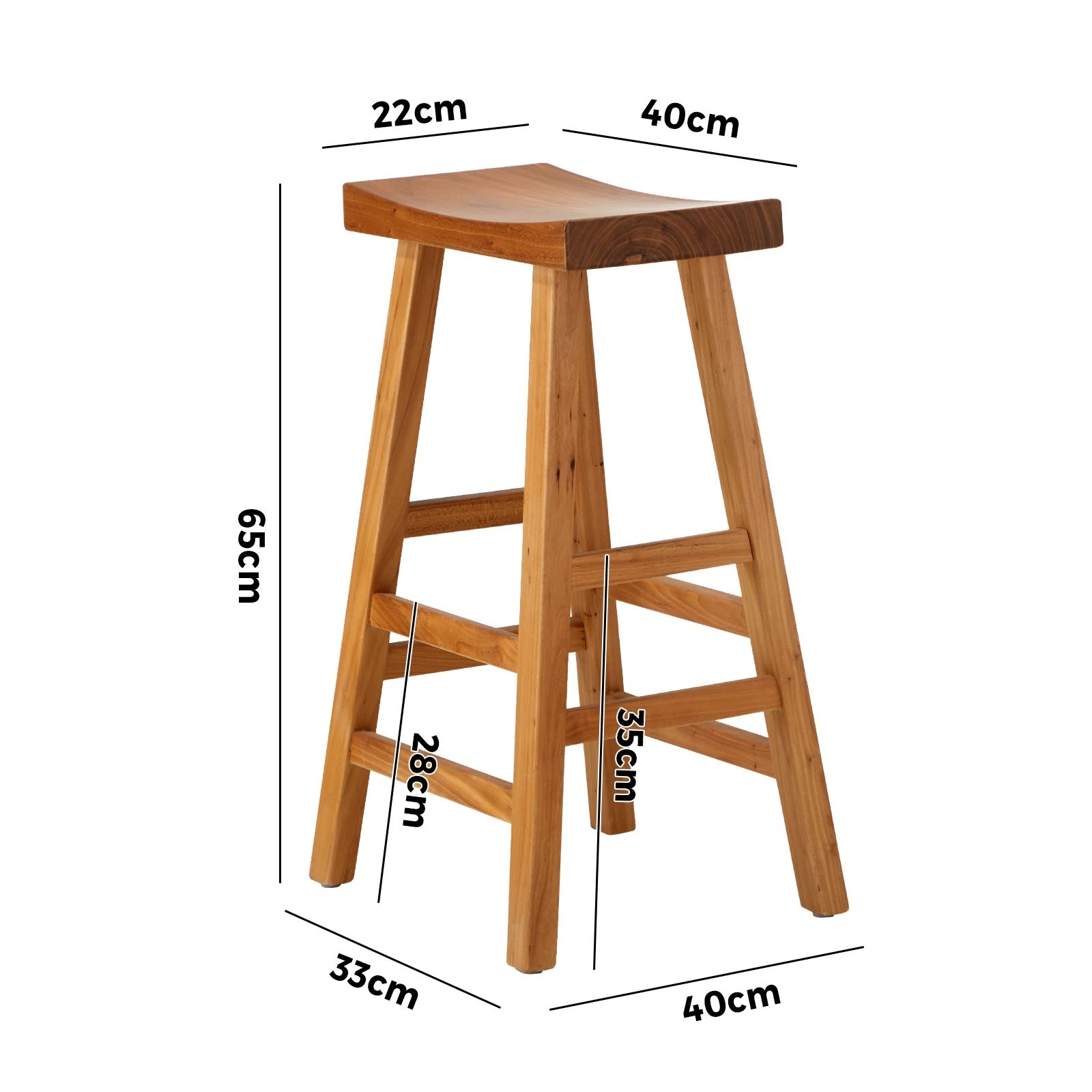 10 Oikiture Bar Stools Kitchen Stool Wooden Counter Chairs Barstools
 - Natural, 10 of 10