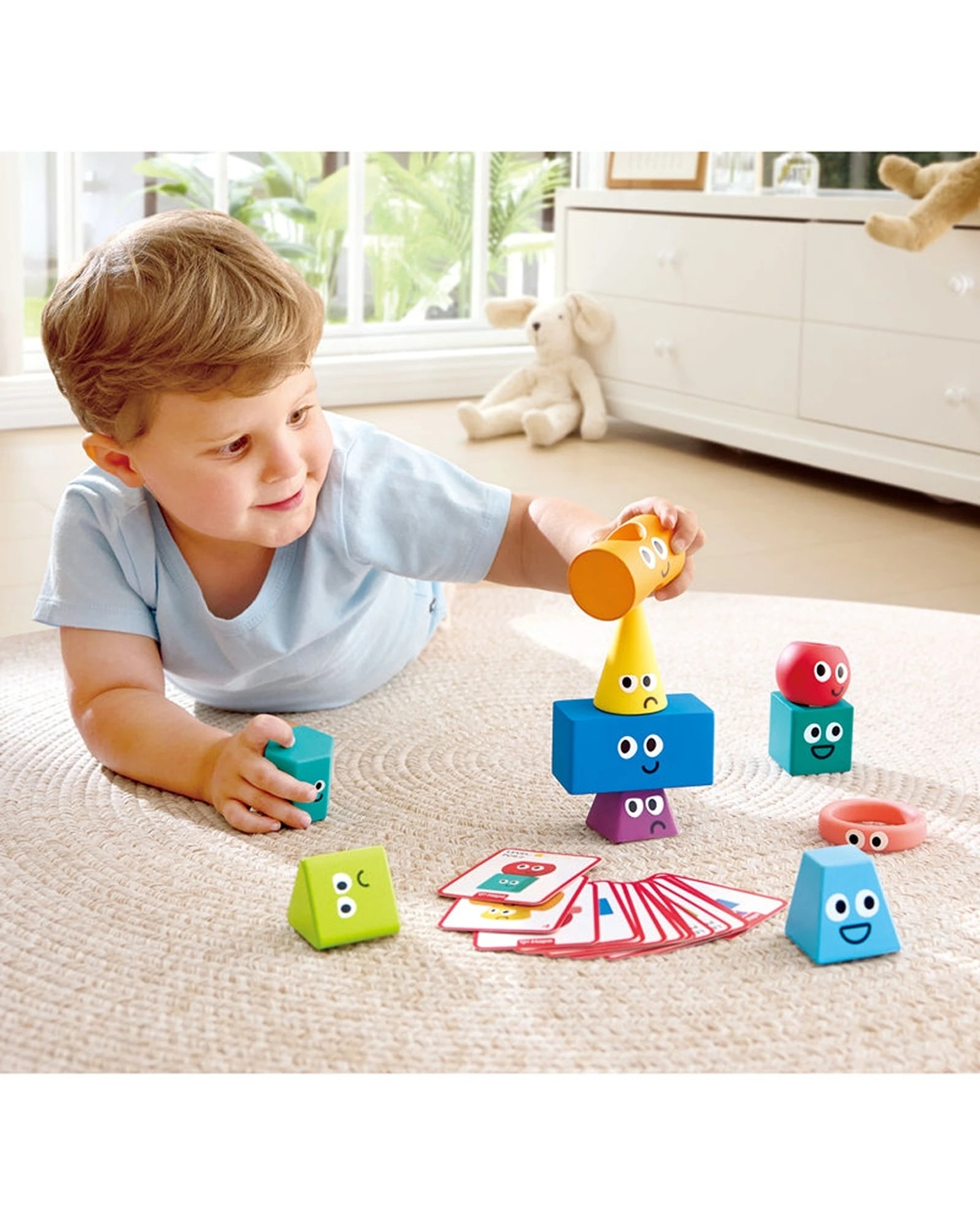 4 Hape 26pc Montessori Stacking Blocks Toy 10 Shapes 16 Challenge Cards Kids - Multi, 4 of 4