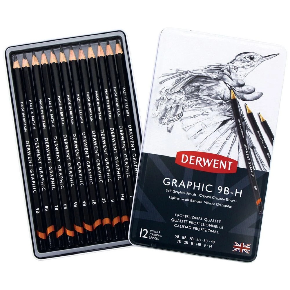 1 Derwent Graphic Sketching Pencils Soft 12 Pack, 1 of 1