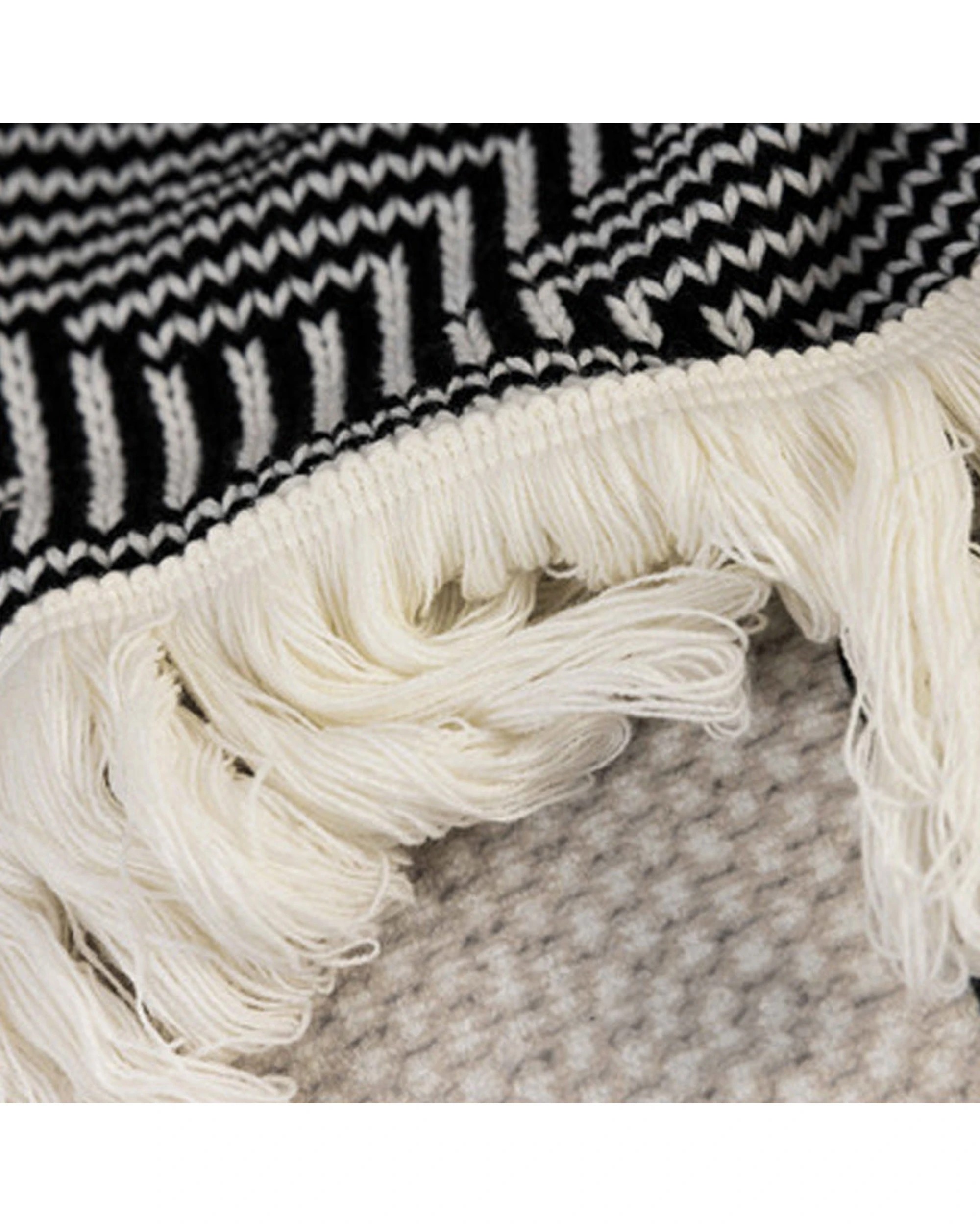 2 Cotton More Eldo Knitted Throw Blanket Fringed Edges 130x180cm - Multi, 2 of 6