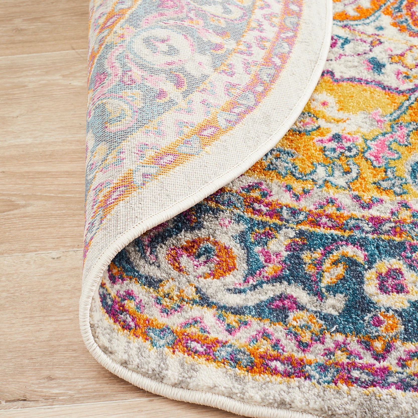 7 Common Ground Rugs Atlas 207 240x240cm - Large Round Rug - Natural, 7 of 7