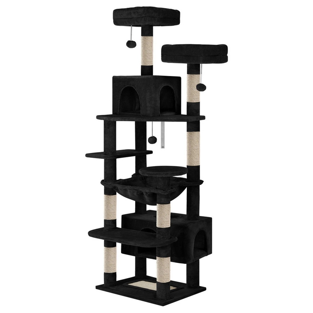 1 Beastie Cat Tree Tower Scratching Post Scratcher Condo House Furniture 184cm - Black, 1 of 5