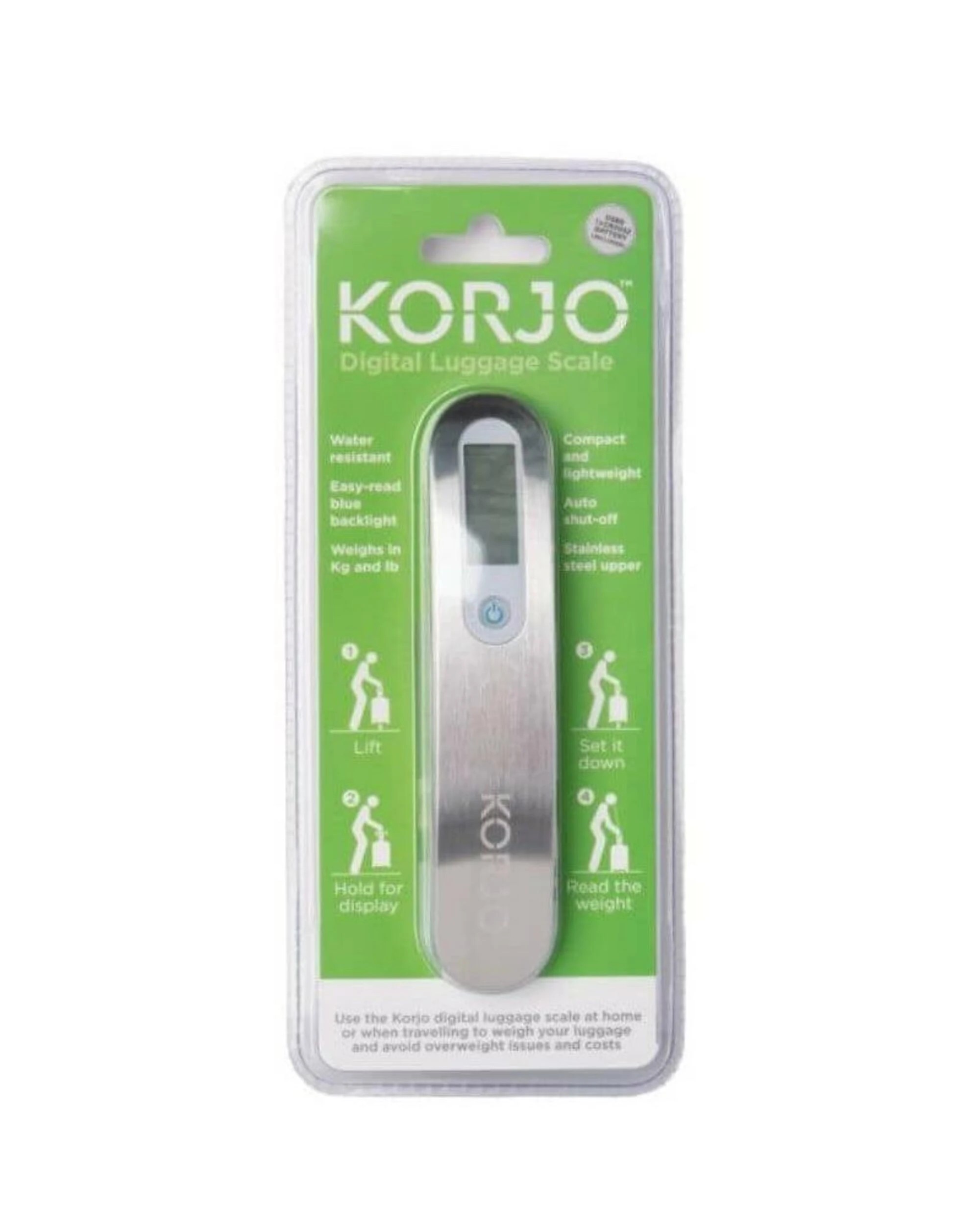 1 Korjo Digital Luggage Scale - 50kg - Brushed Chrome - Metallic, 1 of 5