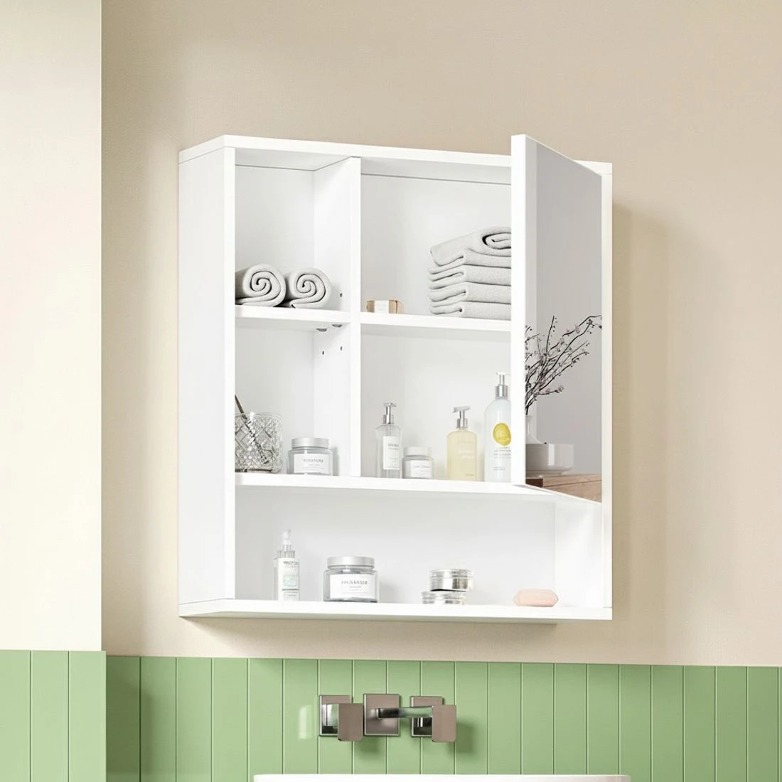 4 Cefito Bathroom Mirror Cabinet Mirro Medicine Adjustable Shelf Wall Mounted - White, 4 of 5