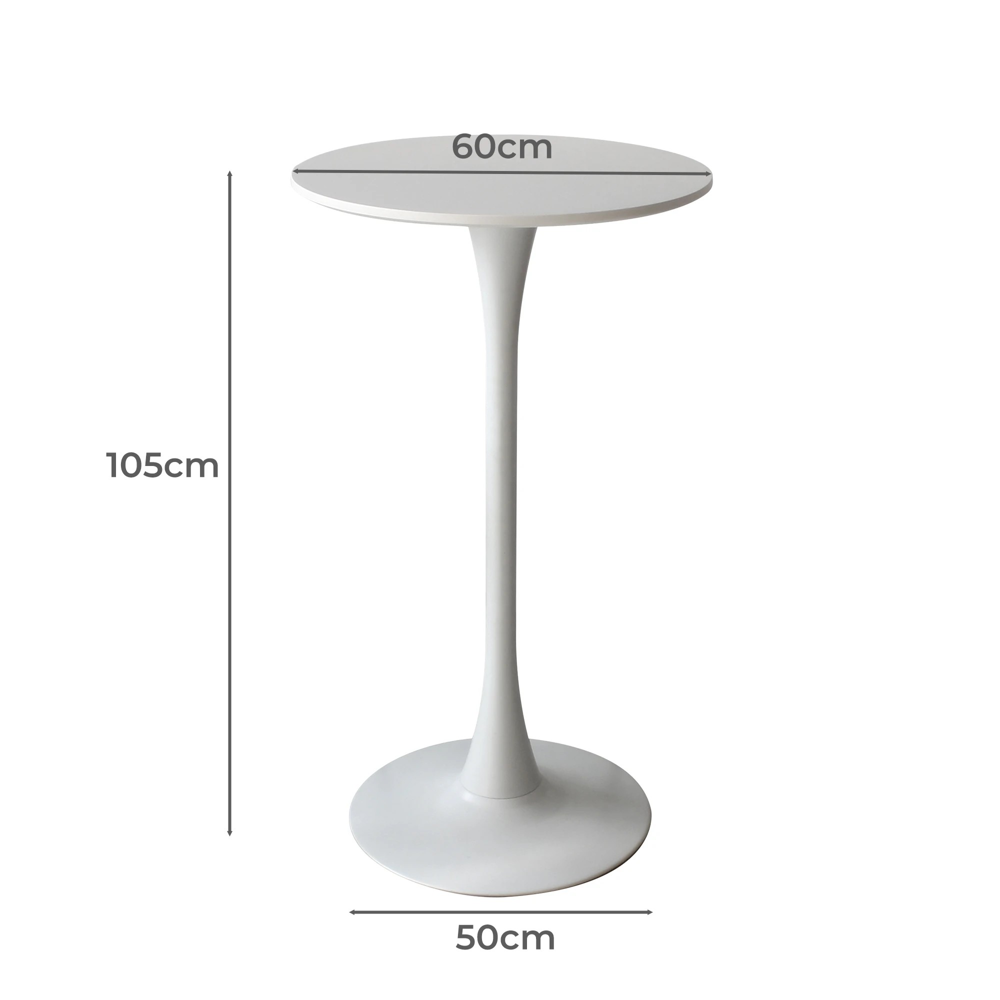 2 Levede 2x Round Marble Bar Tables White, 2 of 3