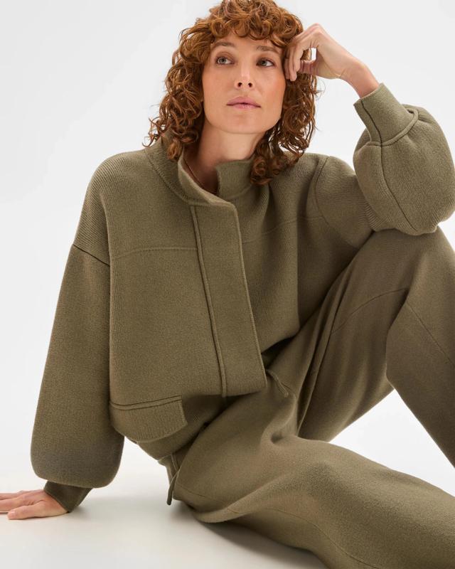 Target Woman Clean Knit Button Through Bomber Ja