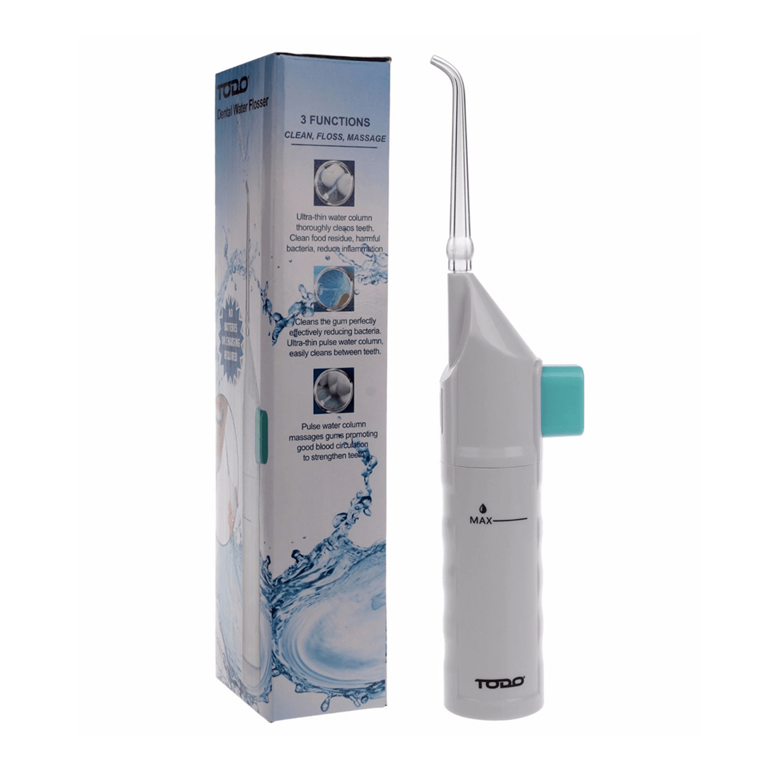 1 TODO Water Dental Jet Pick Flosser 30 Psi Oral Irrigator Teeth Cleaner Braces, 1 of 8