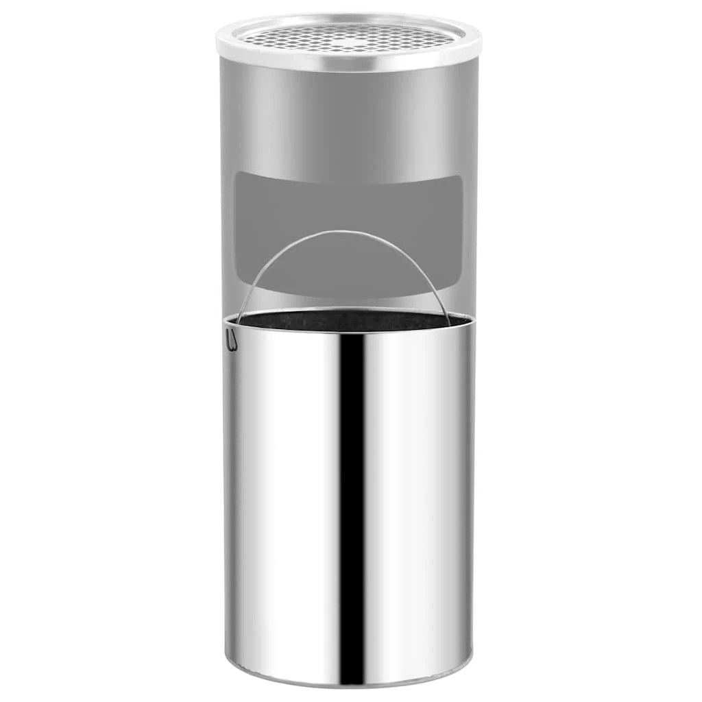 3 Vidaxl Ashtray Dustbin Hotel 30 L Steel - Black, 3 of 6