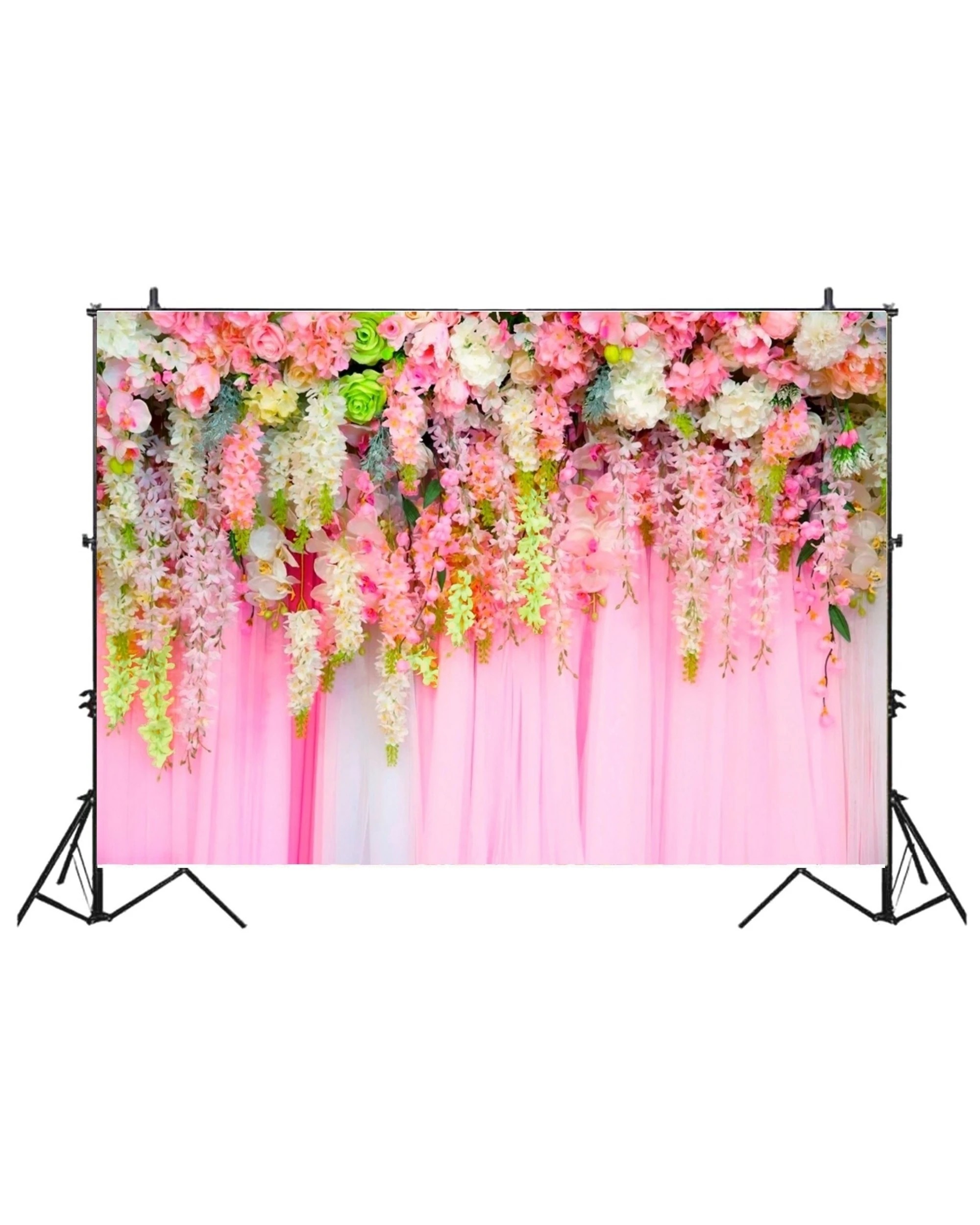 5 Pink Floral Curtain Large Printed Fabric Backdrop, 5 of 5