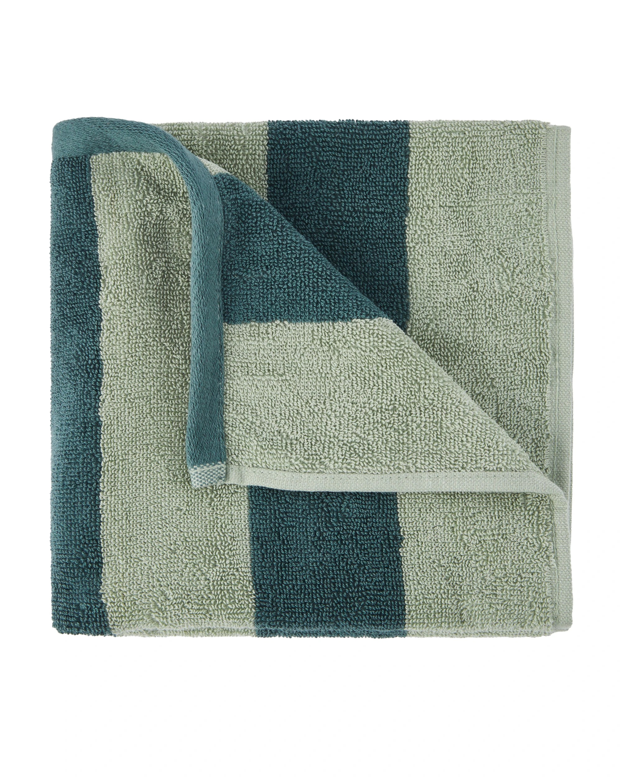 1 Stripe Cotton Hand Towel - Green, 1 of 5