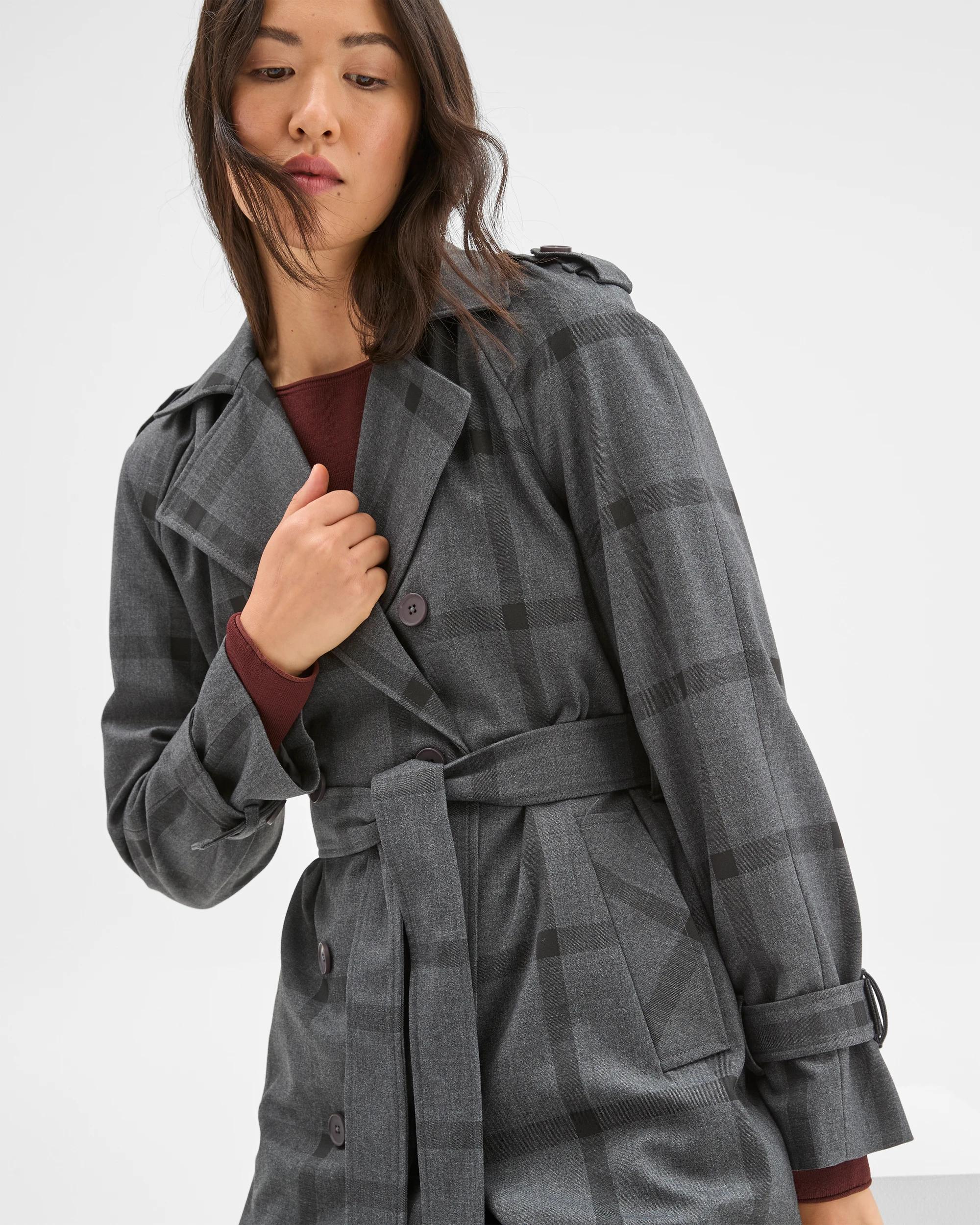 4 Preview Classic Check Trench Coat CHARCOAL CHECK, 4 of 7