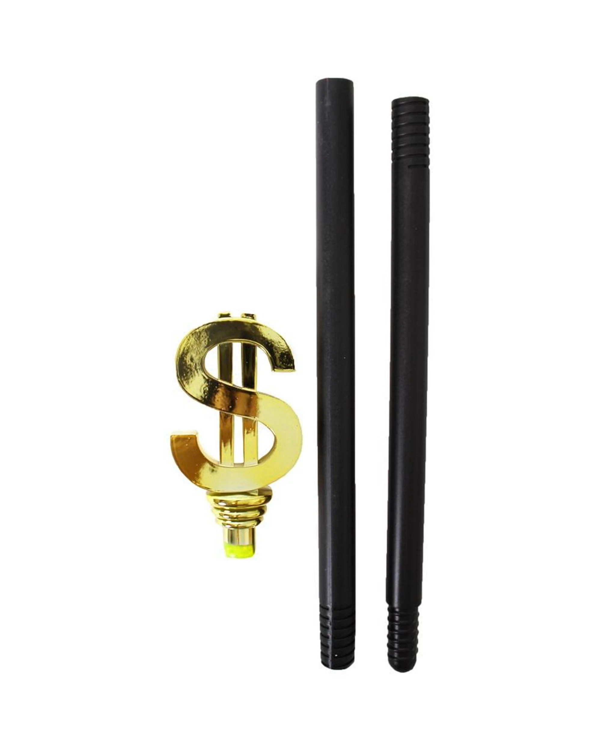 3 JD Party Plastic Dollar Sign Cane - One Size - Gold, 3 of 3