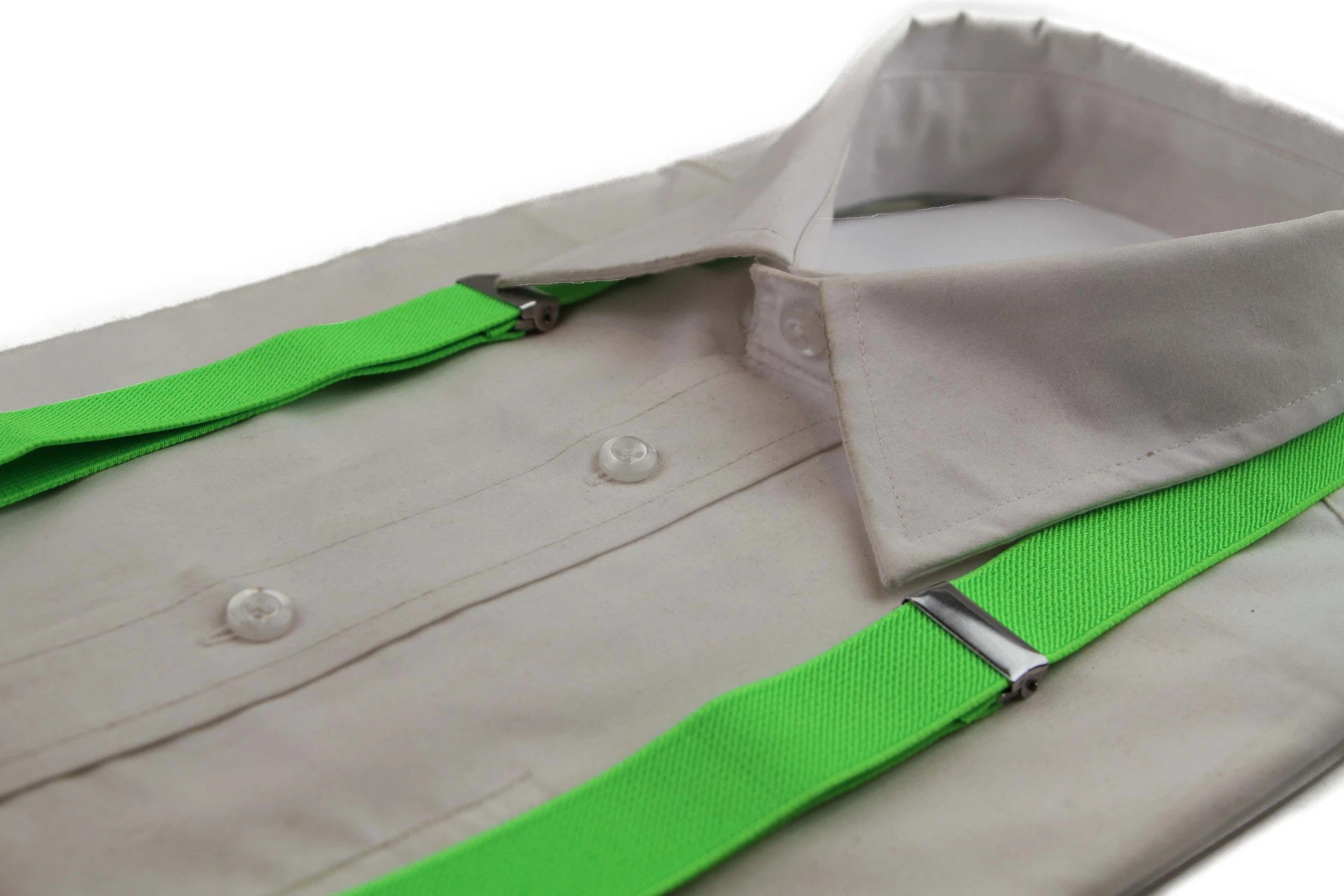 1 Zasel Boys Adjustable Fluro Green 65cms Suspenders - Green - Green, 1 of 3