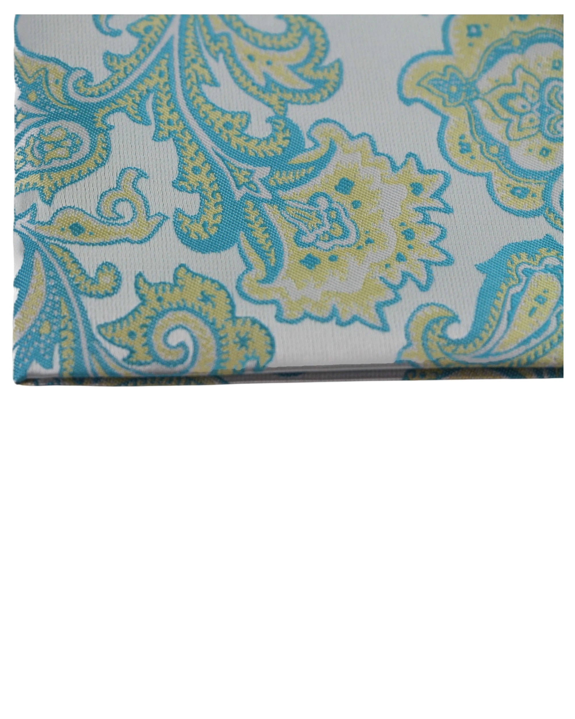 2 Zasel Mens Turquoise And Silver Boho Paisley Silk Pocket Square - Multi, 2 of 3