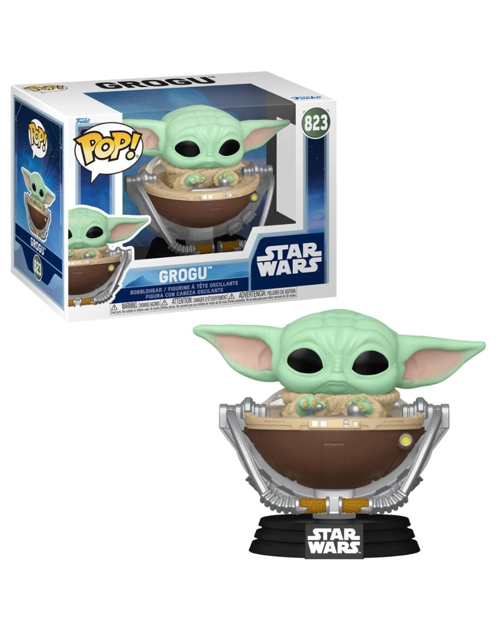 1 Star Wars The Mandalorian and Grogu: Grogu with Pram Funko POP! Vinyl, 1 of 3