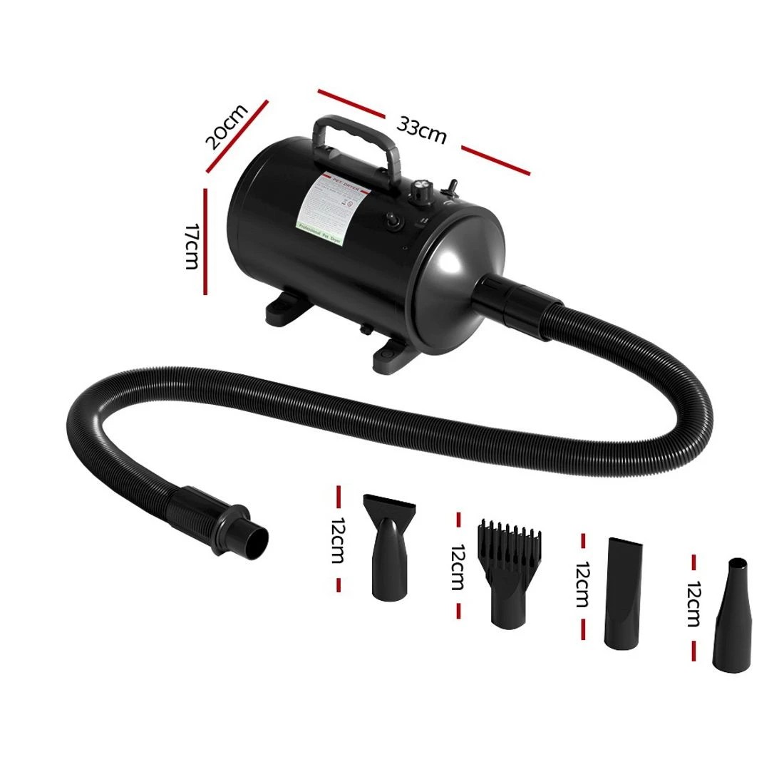 1 i.Pet Pet Hair Dryer Dog Cat Grooming Speed Blower Hairdryer Heater Low - Black, 1 of 6