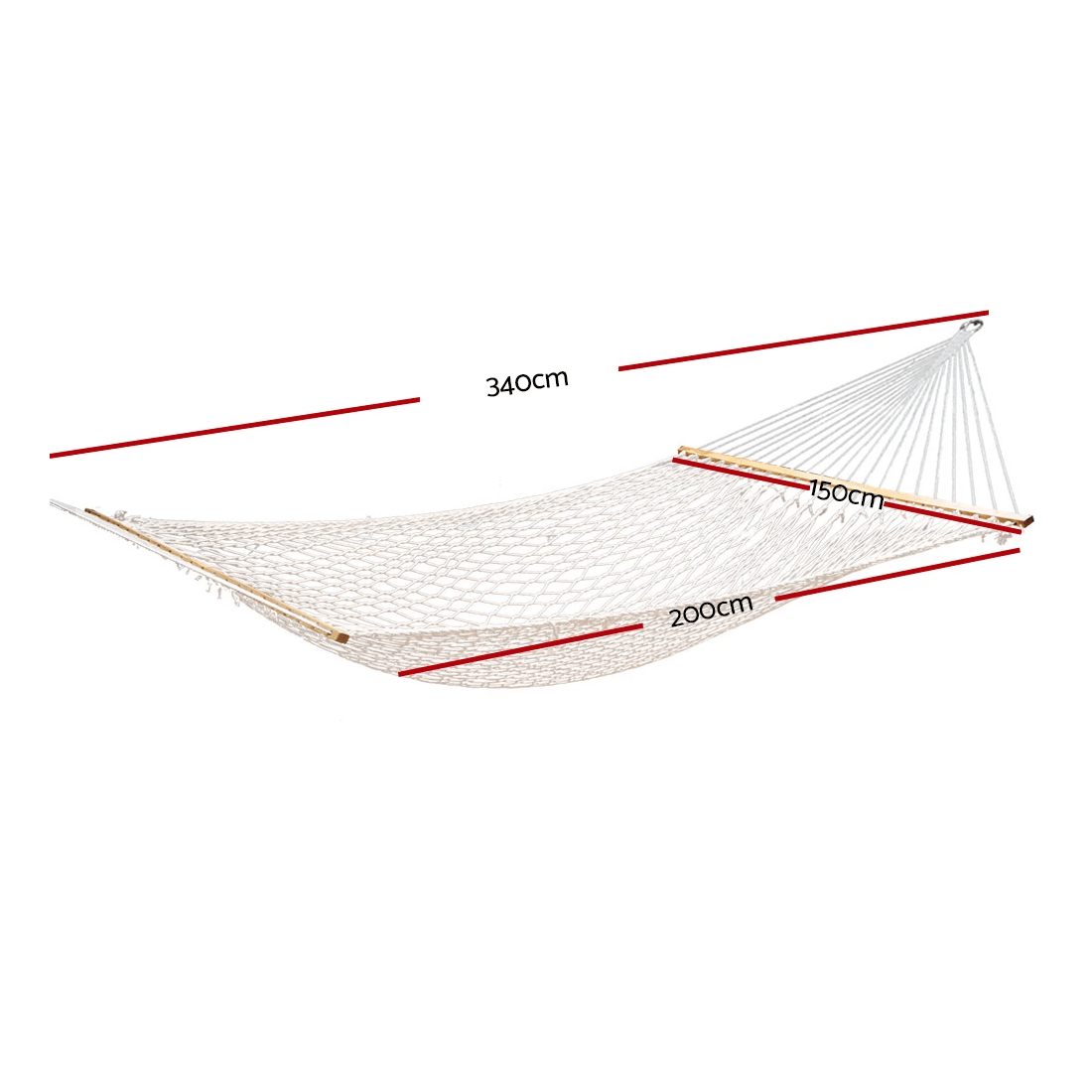2 Gardeon Hammock Bed Outdoor Chair Camping Hanging Hammocks Mesh 2 Person - Beige, 2 of 7