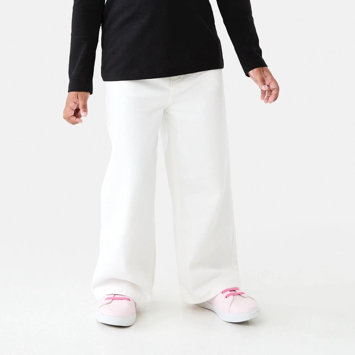 1 Wide Leg Denim Jeans Prtn White, 1 of 8