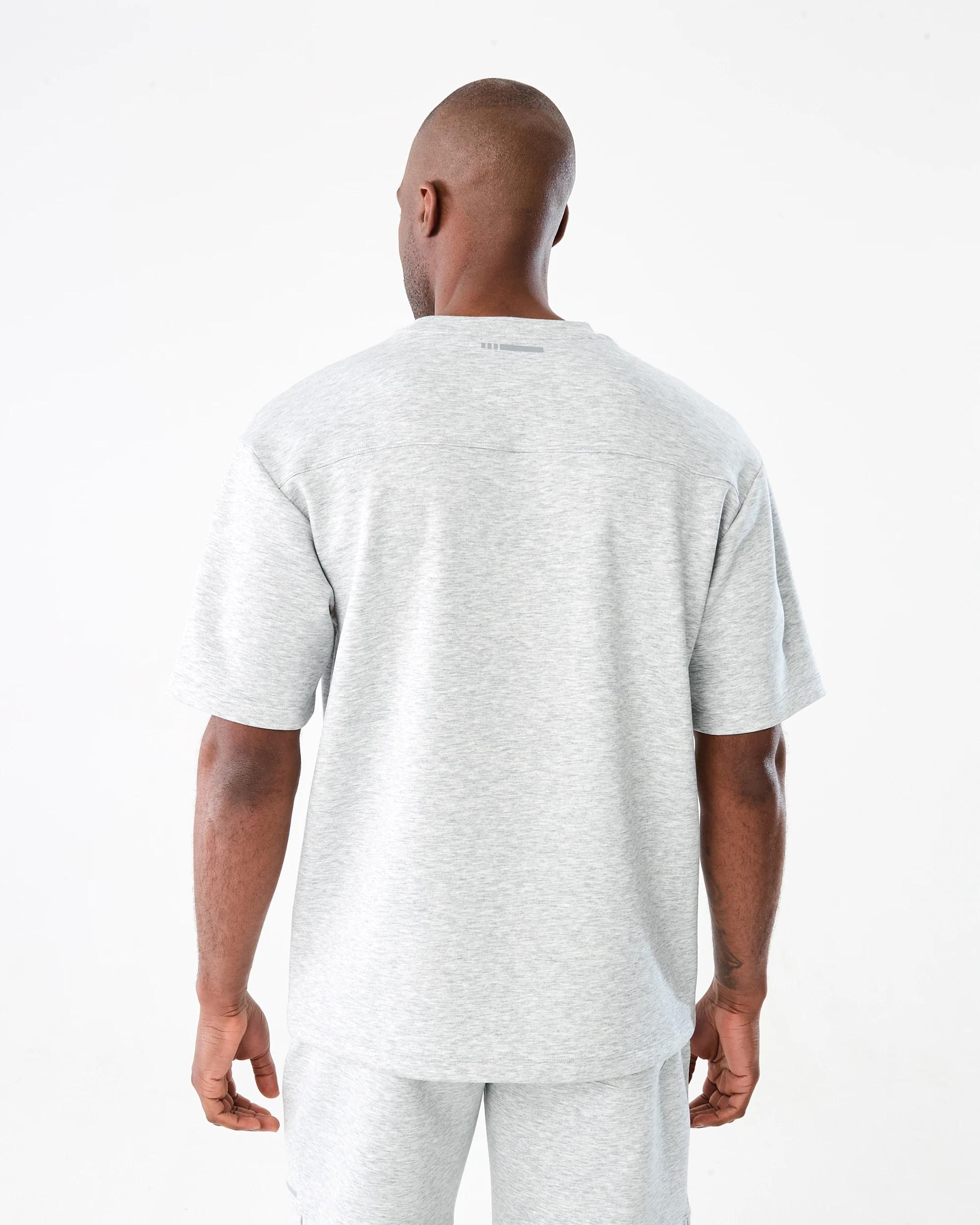 3 Active Mens Oversized Scuba T-shirt GREY MARLE CORE, 3 of 7