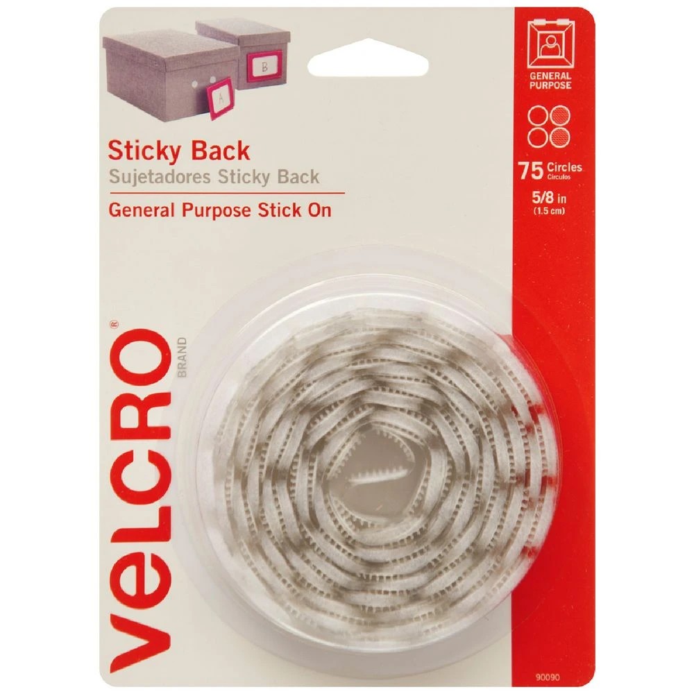 1 VELCRO Hook & Loop Dots 16mm 75 Pack White, 1 of 1