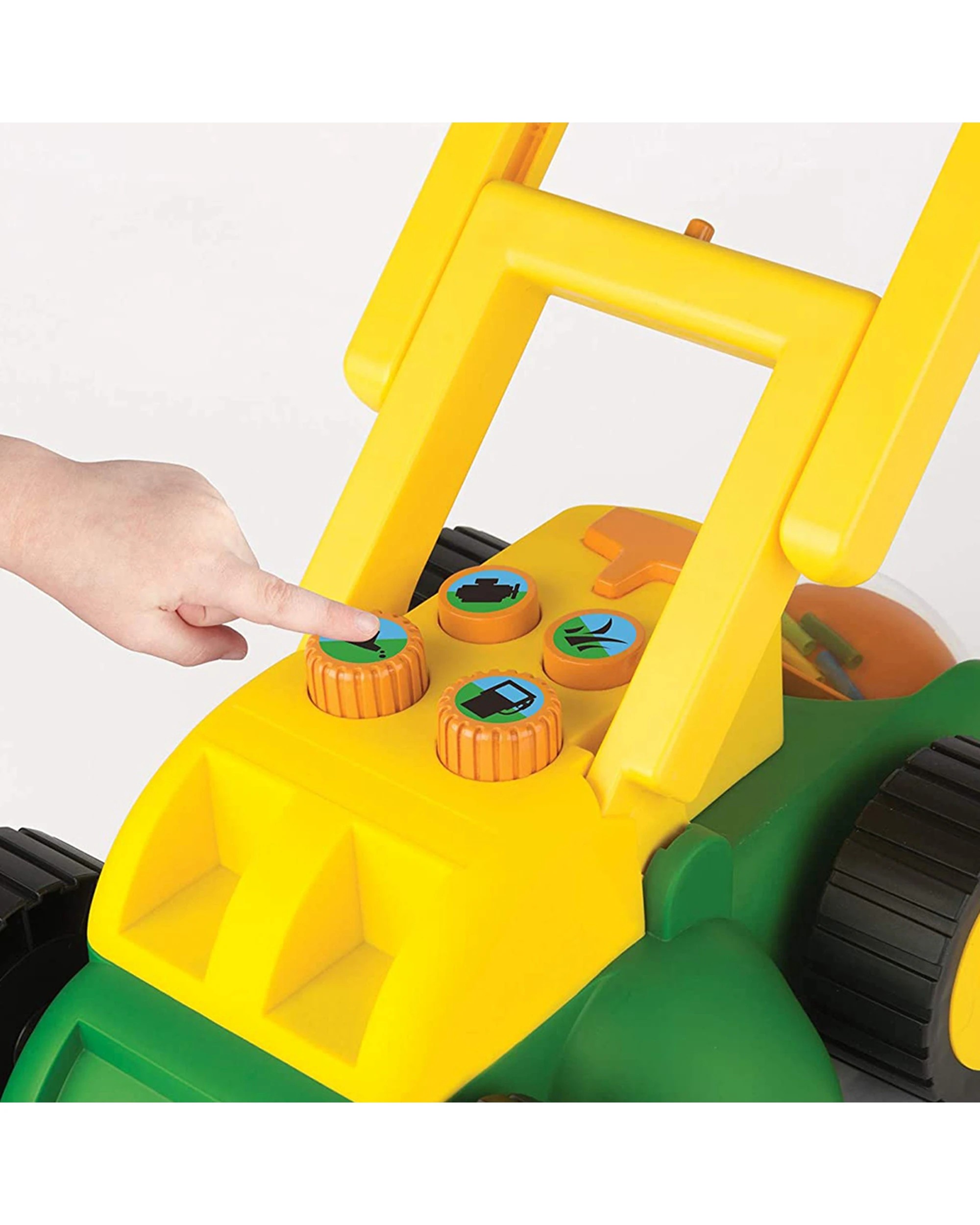 4 John Deere Kids Lawn Mower Toy With Sound Effects And Fold-down Handle - Green, 4 of 4