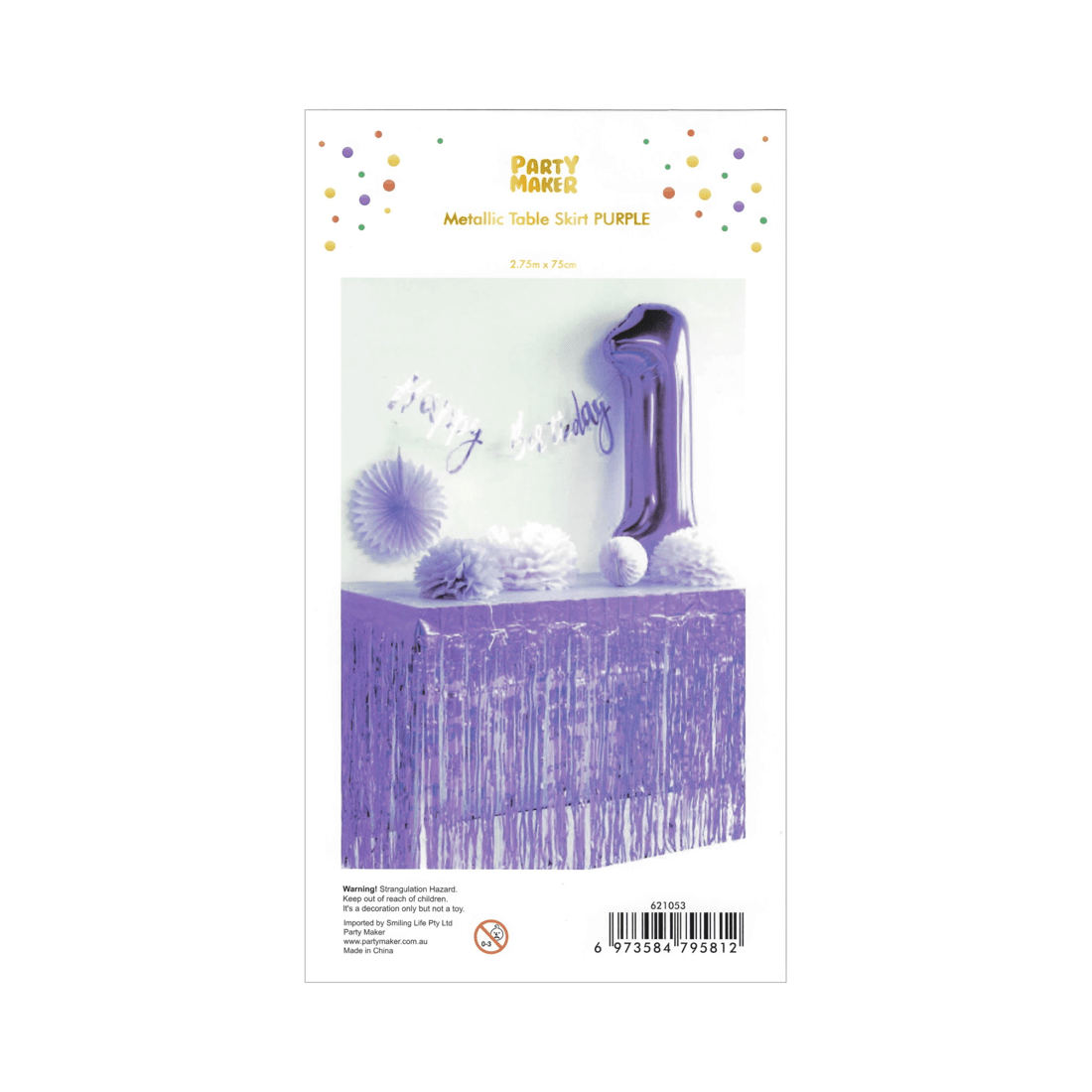 2 Party Maker Metallic Purple Table Skirt, 2 of 2