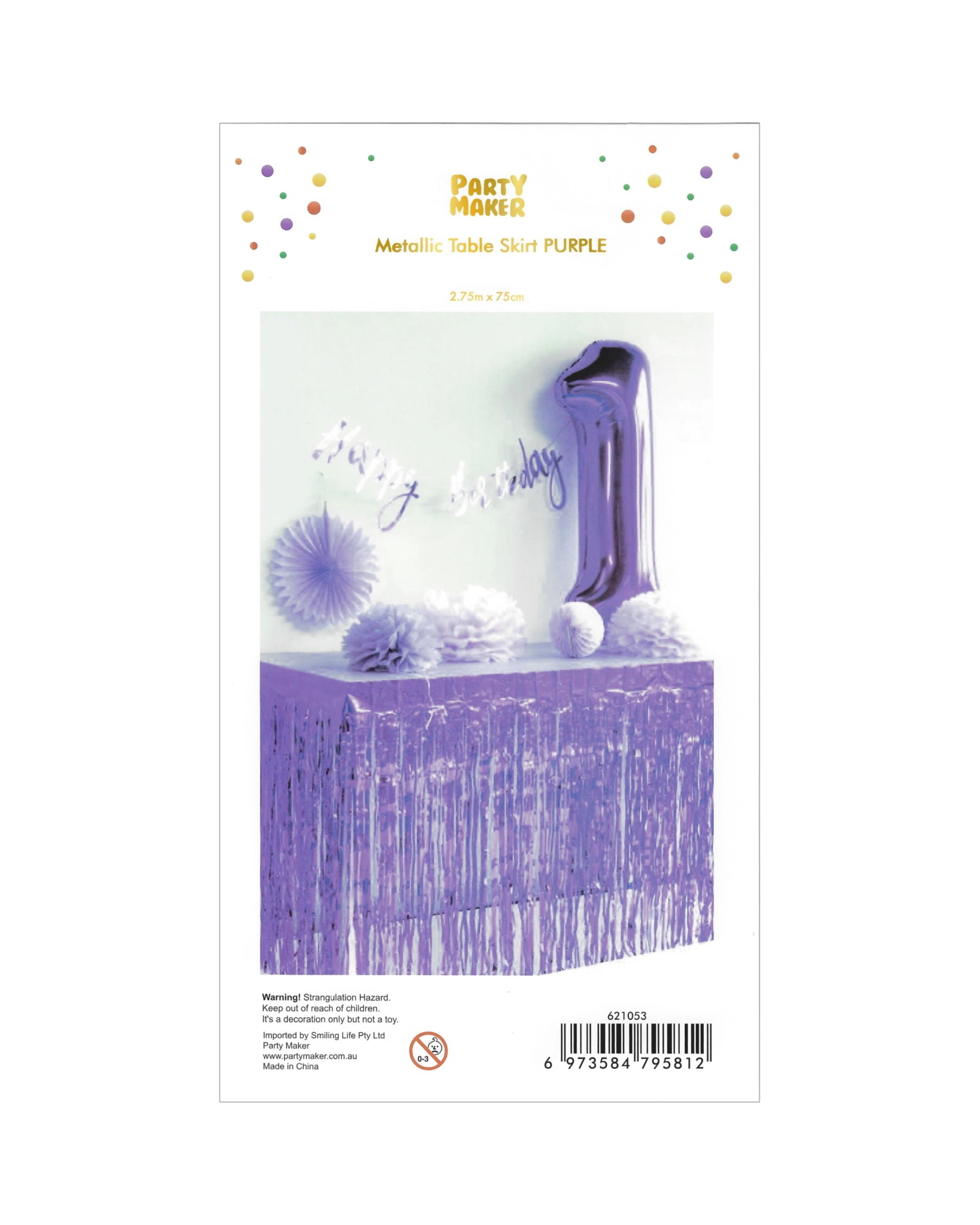 2 Partyrama Metallic Purple Table Skirt - Purple, 2 of 2